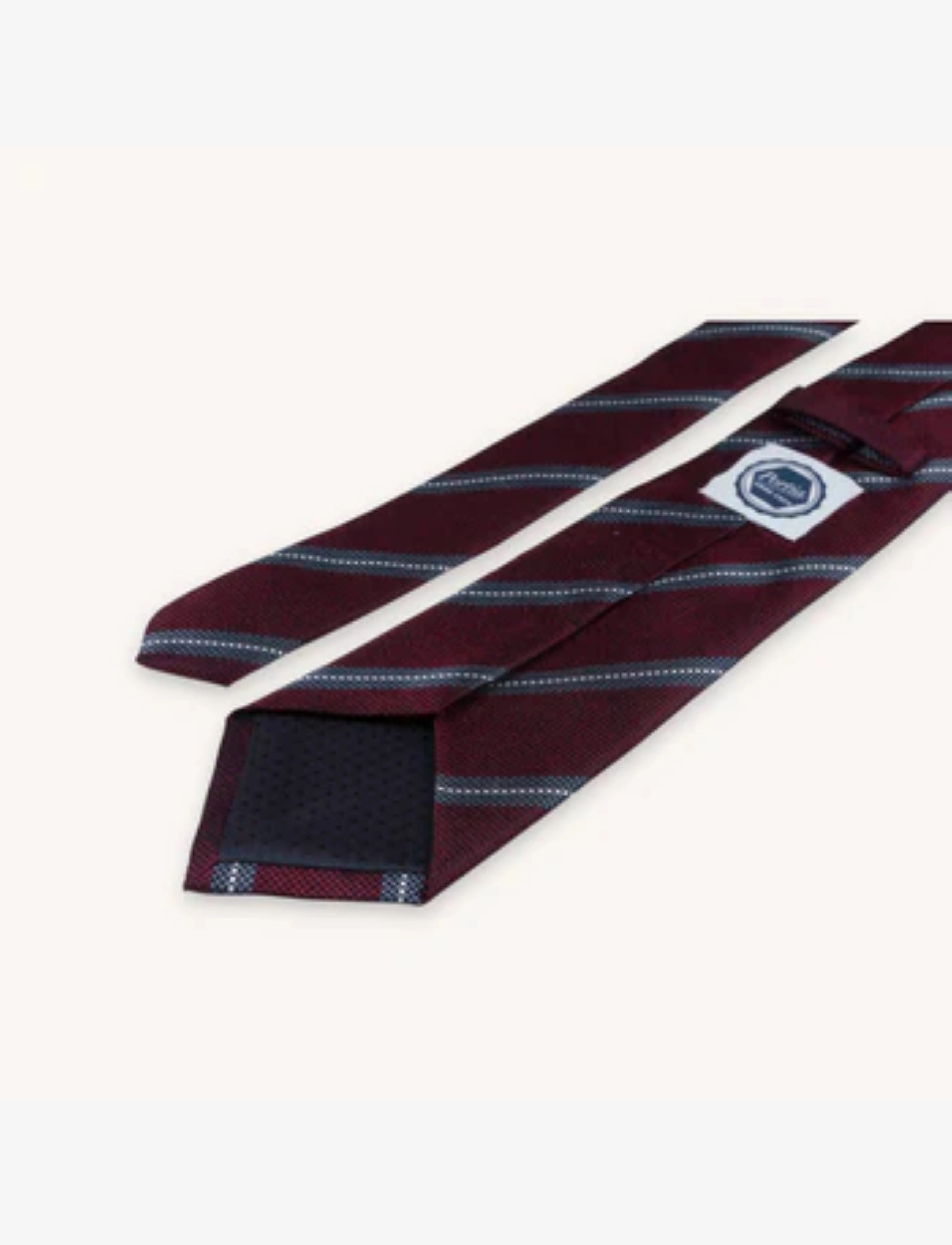 Portia 1924 - Regimental Silk Tie - stropdassen - burgundy - 1