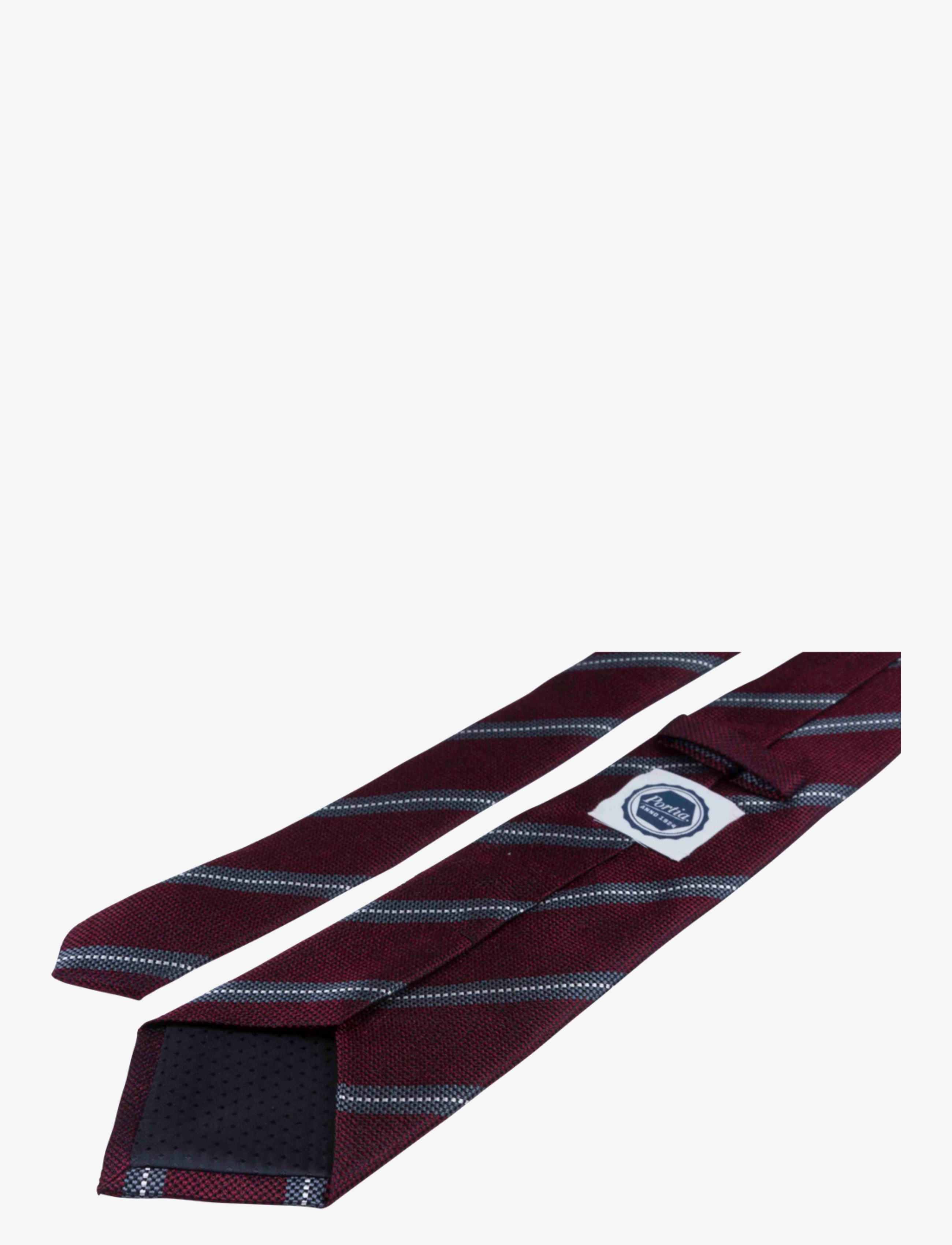 Portia 1924 - Regimental Silk Tie - stropdassen - burgundy - 2