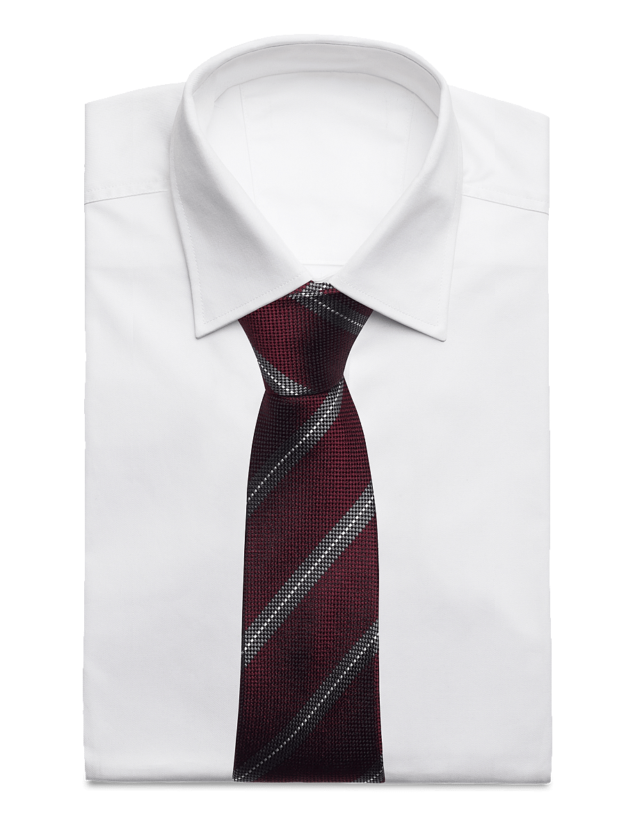 Portia 1924 - Regimental Silk Tie - stropdassen - burgundy - 3