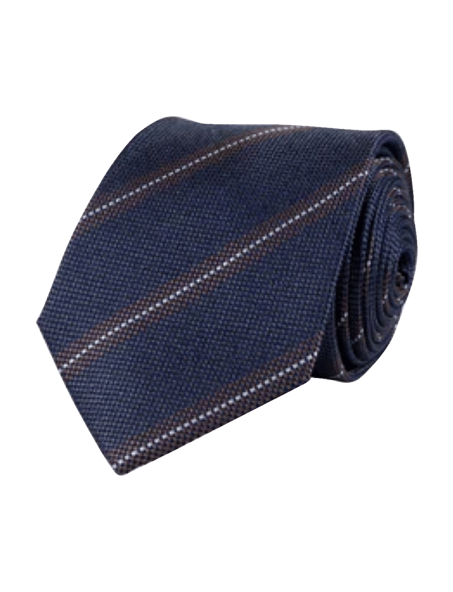 Portia 1924 - Regimental Silk Tie - krawatten - grey - 0
