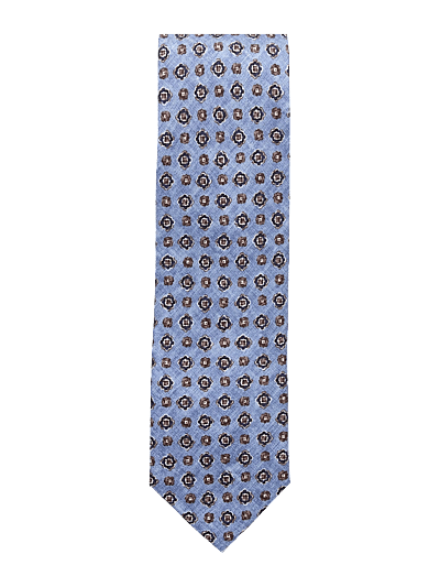 Portia 1924 Pattern Silk Tie - Accessoires - BLUE / blue