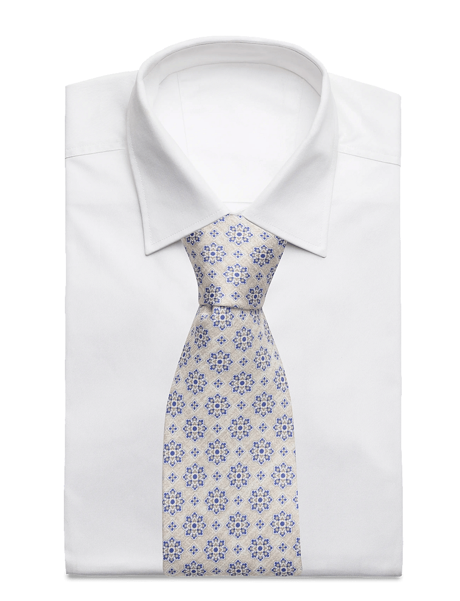 Portia 1924 - Pattern Silk Tie - lipsud - beige - 1