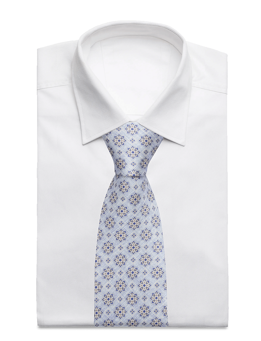 Portia 1924 - Pattern Silk Tie - ties - light blue - 1