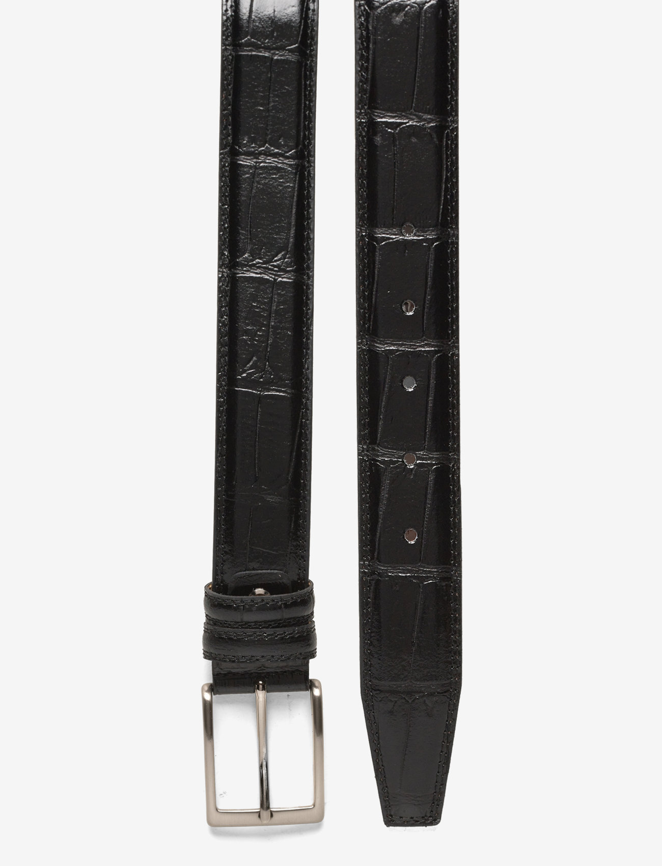 Portia 1924 - Croco Leather Belt - classic belts - black - 1