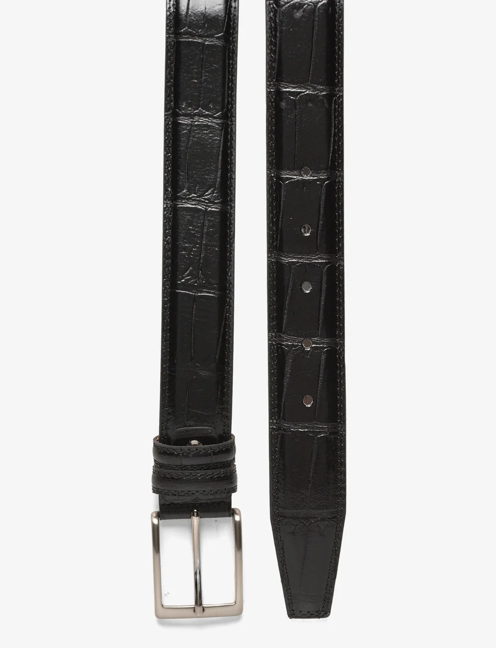 Portia 1924 - Croco Leather Belt - klassiske bælter - black - 1