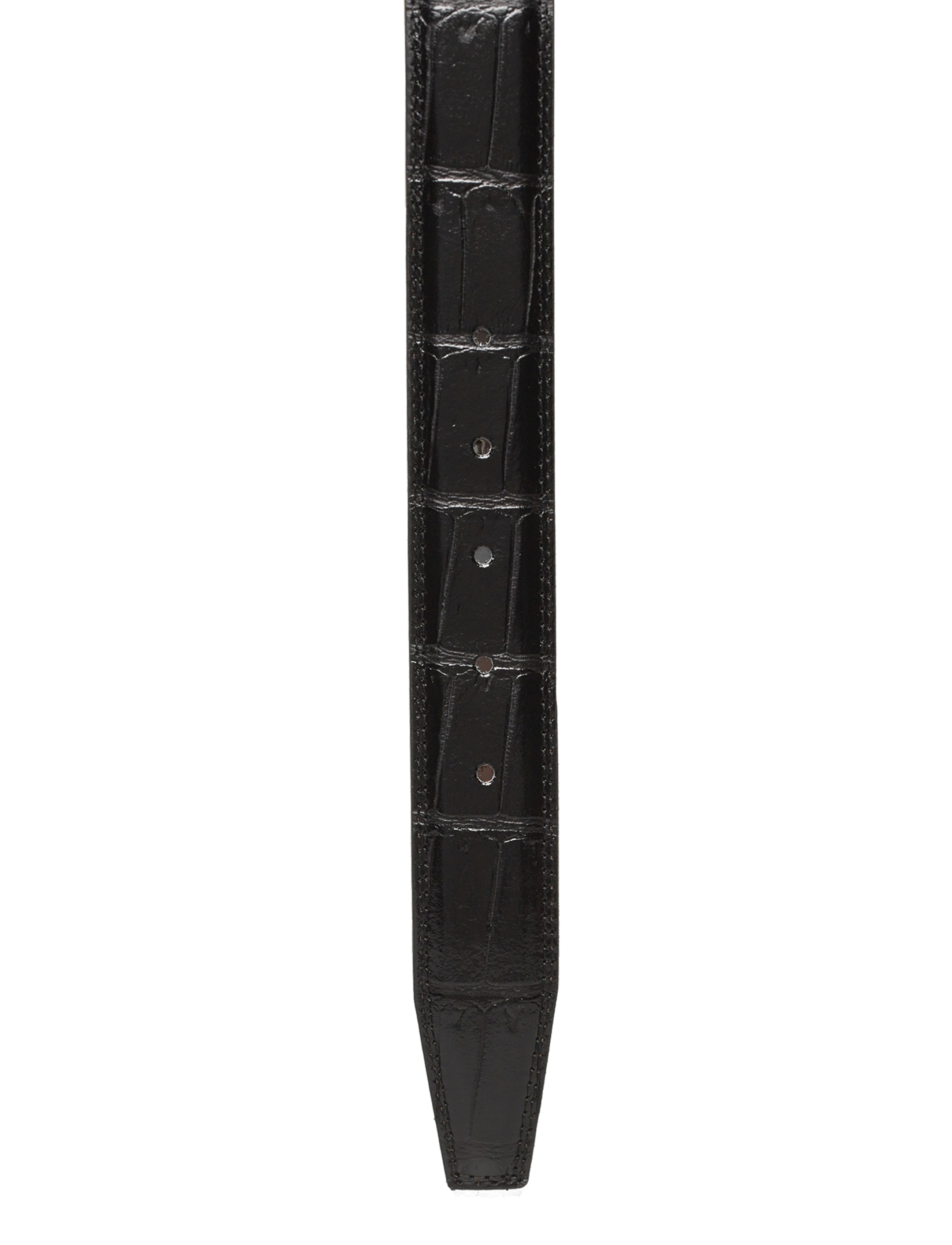 Portia 1924 - Croco Leather Belt - klassisch gürtel - black - 2