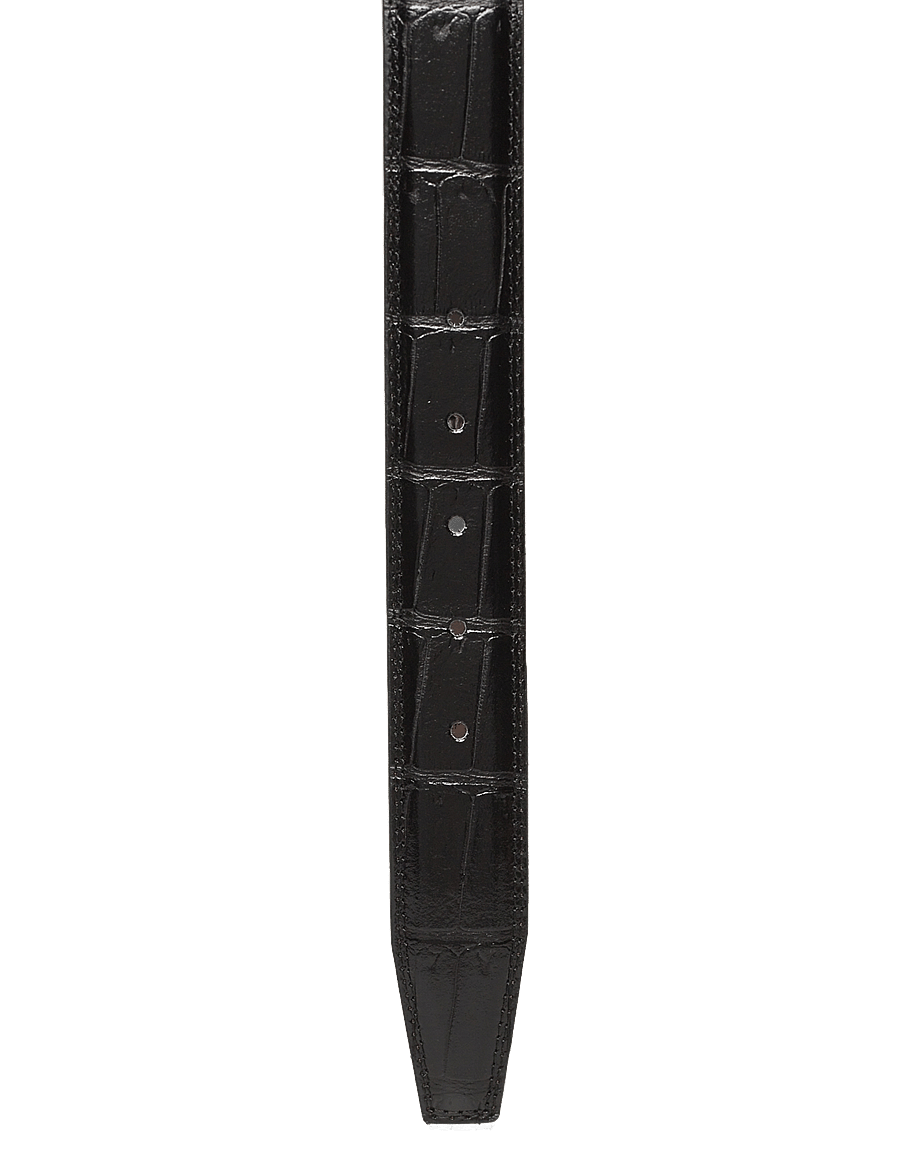 Portia 1924 - Croco Leather Belt - klassische gürtel - black - 2