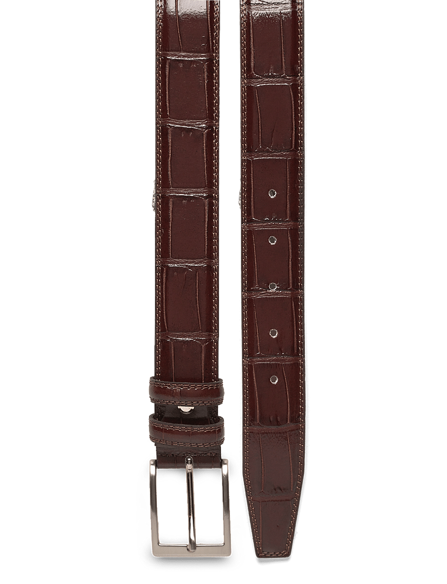 Portia 1924 - Croco Leather Belt - classic belts - brown - 1