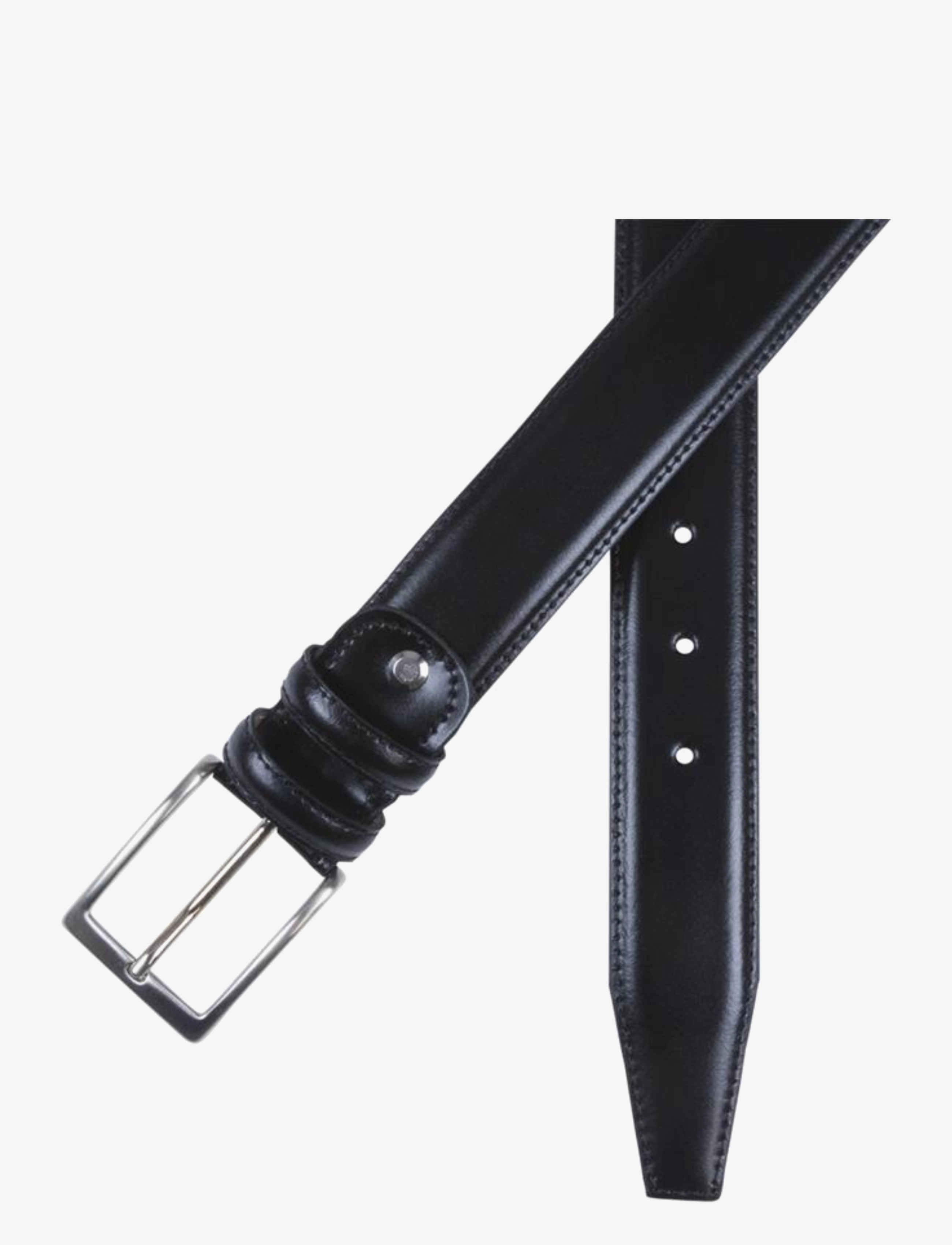Portia 1924 Leather Belt, 95 cm, Belts, Schwarz - Classic Männerswear
