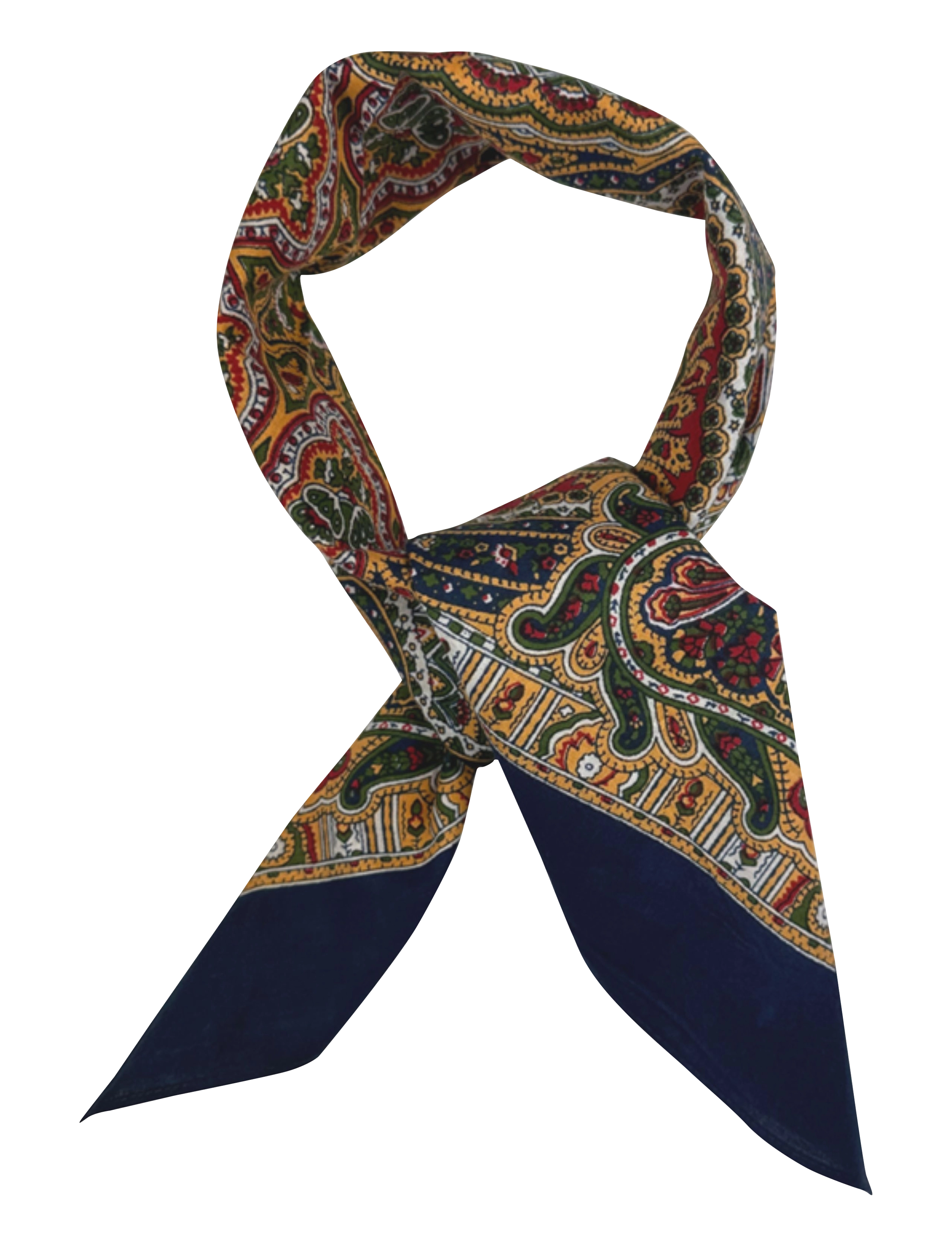Portia 1924 Cotton Bandana, Mænd, Paisley Bandana, Navy, Str: ONE SIZE