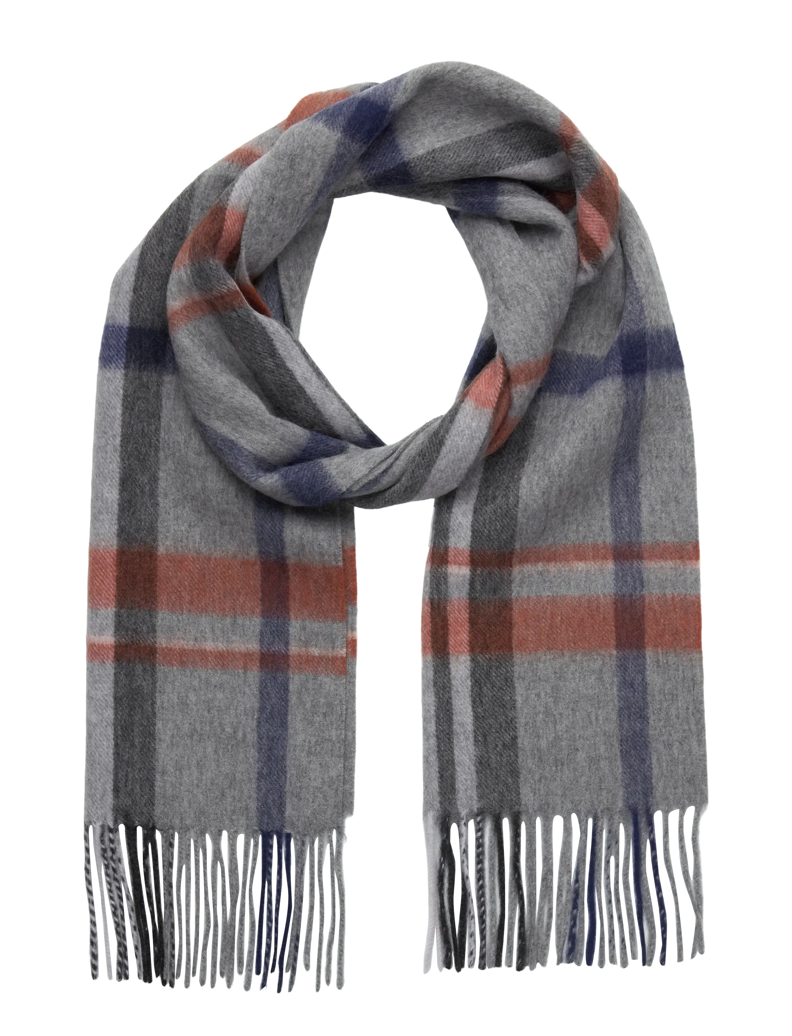 Portia 1924 Grey Wool Scarf, One Size, Grey, Tørklæder > Vintertørklæder, Herre