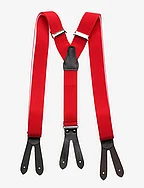 Solid Suspenders Leather Ends - RED