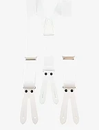 Solid Suspenders Leather Ends - WHITE