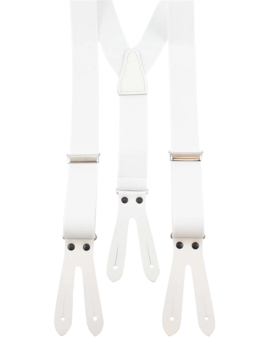 Portia 1924 - Solid Suspenders Leather Ends - hosenträger - white - 0