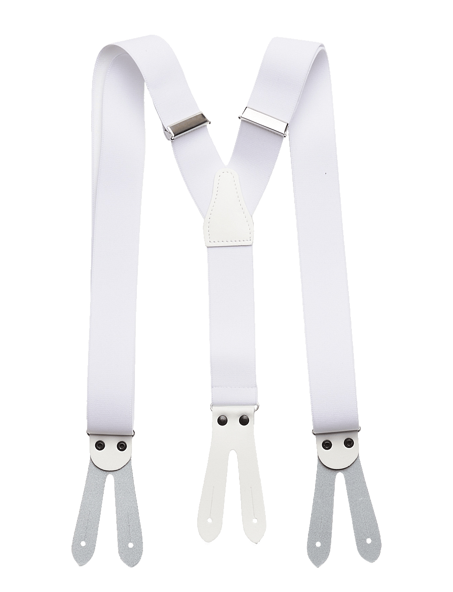 Portia 1924 - Solid Suspenders Leather Ends - hosenträger - white - 1