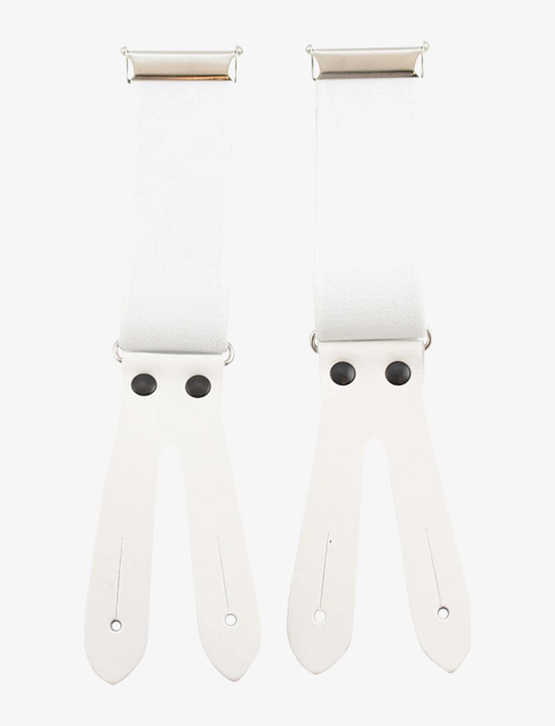 Portia 1924 - Solid Suspenders Leather Ends - petnešos - white - 2