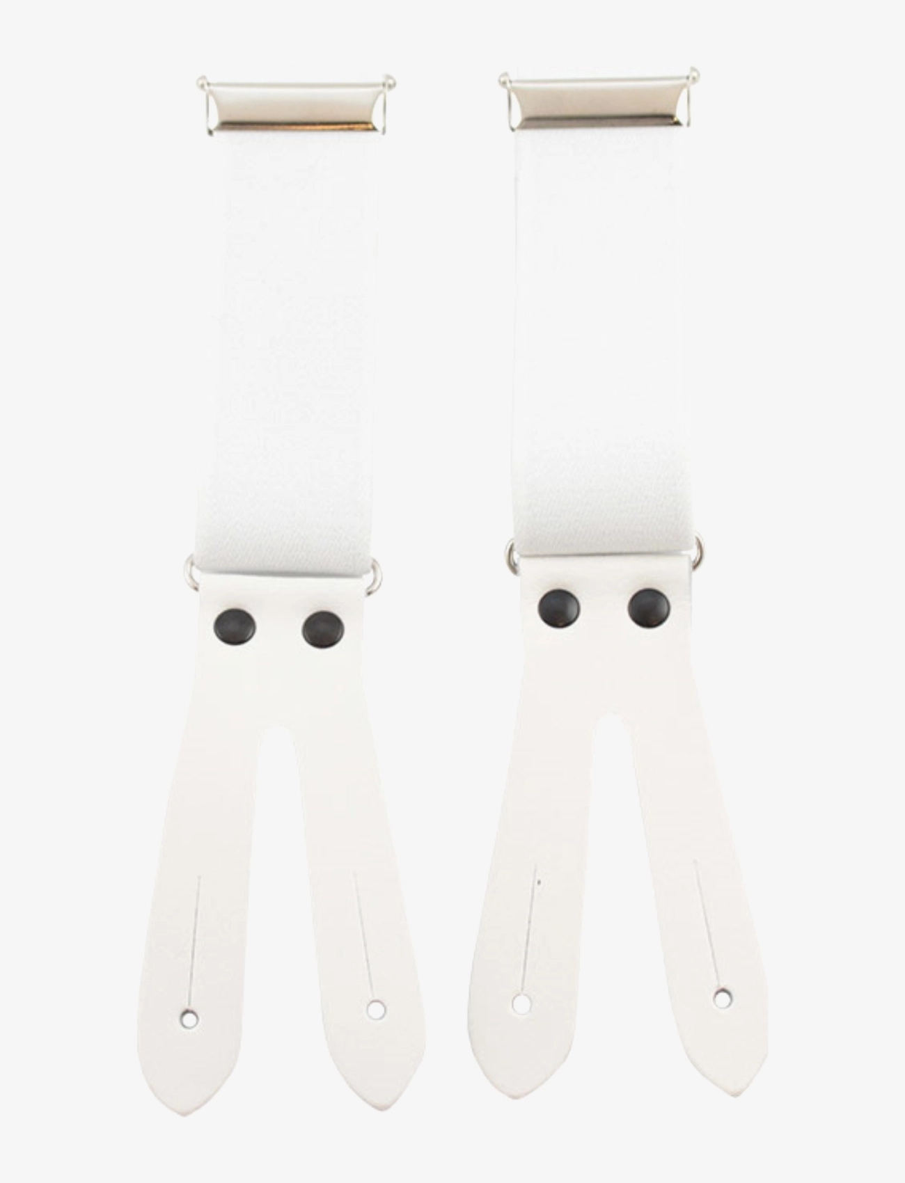 Portia 1924 - Solid Suspenders Leather Ends - hosenträger - white - 2