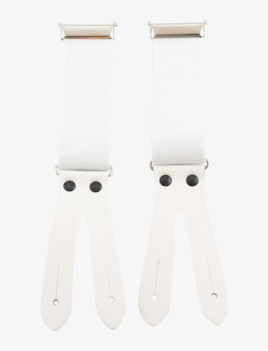 Portia 1924 - Solid Suspenders Leather Ends - hosenträger - white - 2