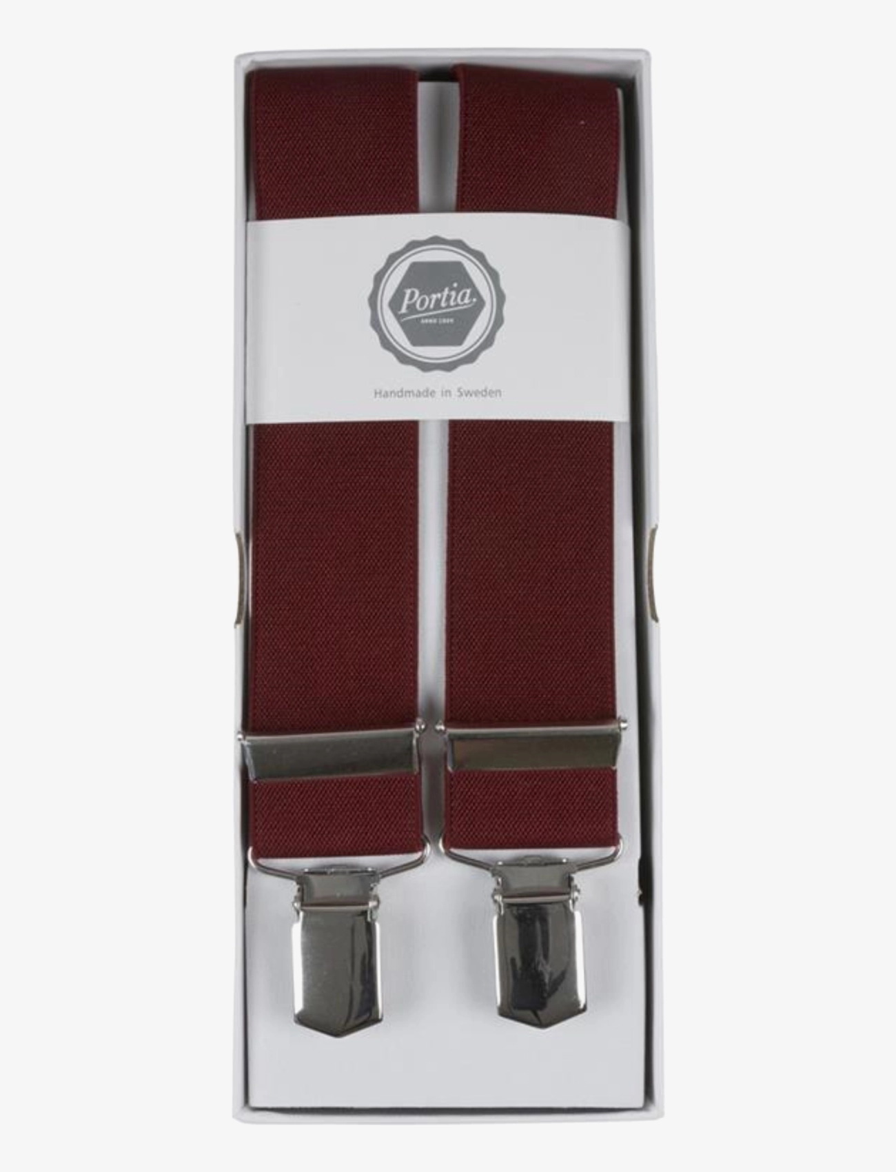 PORTIA 1924 Solid Suspenders Burgundy - One Size - Herren
