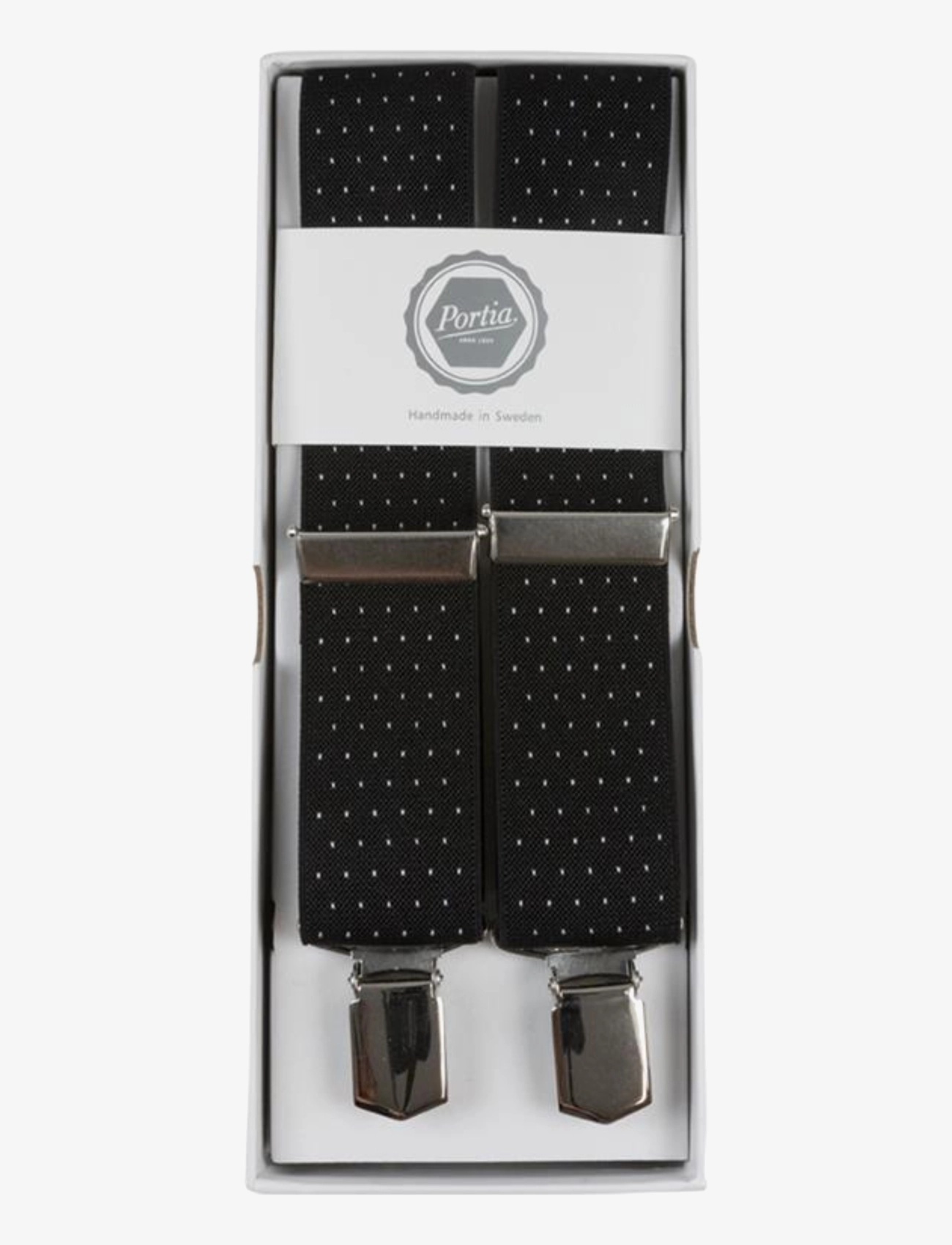 Portia 1924 Dotted Suspenders, One Size, Black, Tilbehør > Strømpebånd, Herre