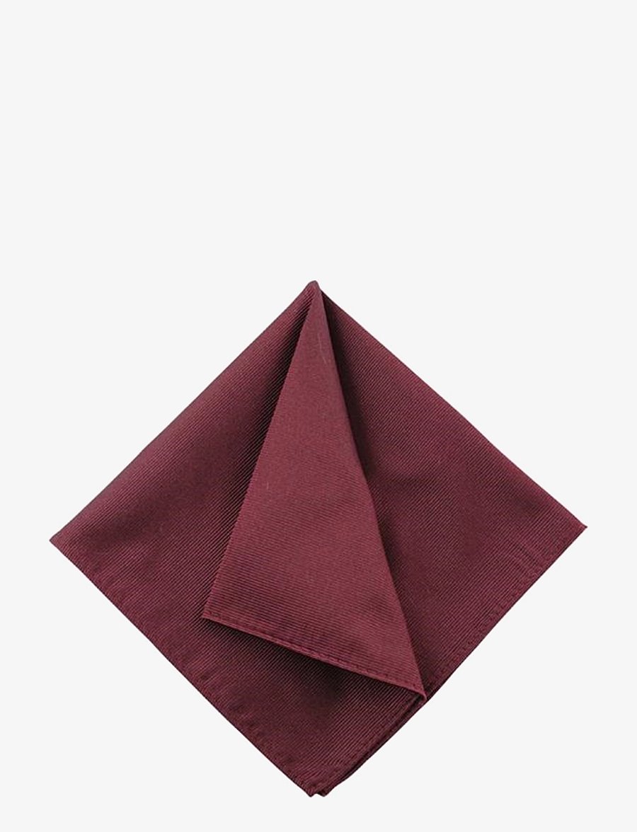 Portia 1924 - Solid Silk Pocket Square - einstecktücher - burgundy - 0