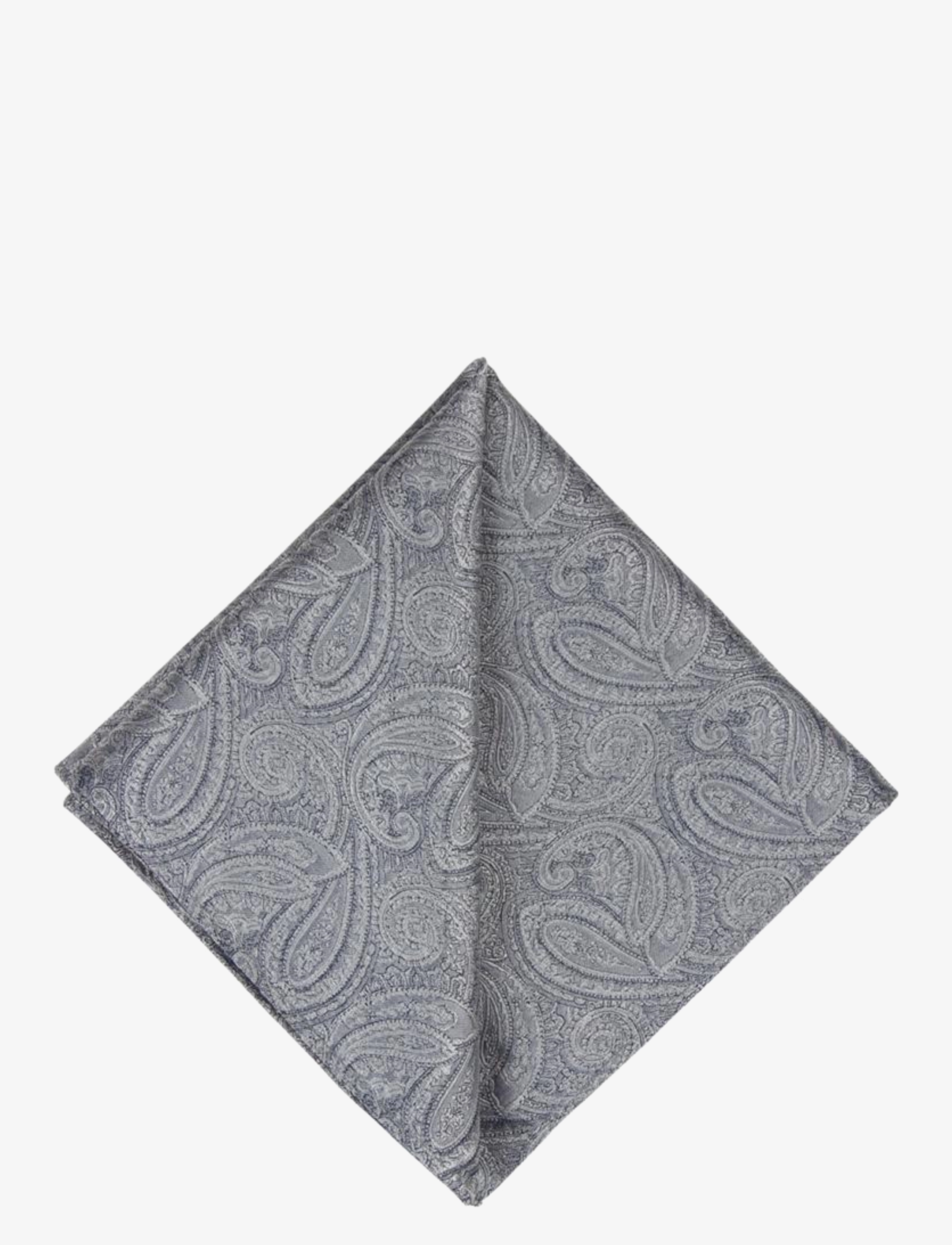 Portia 1924 Paisley Silk Pocket Square, One Size, Accessories, Grau - Squares, Männerswear