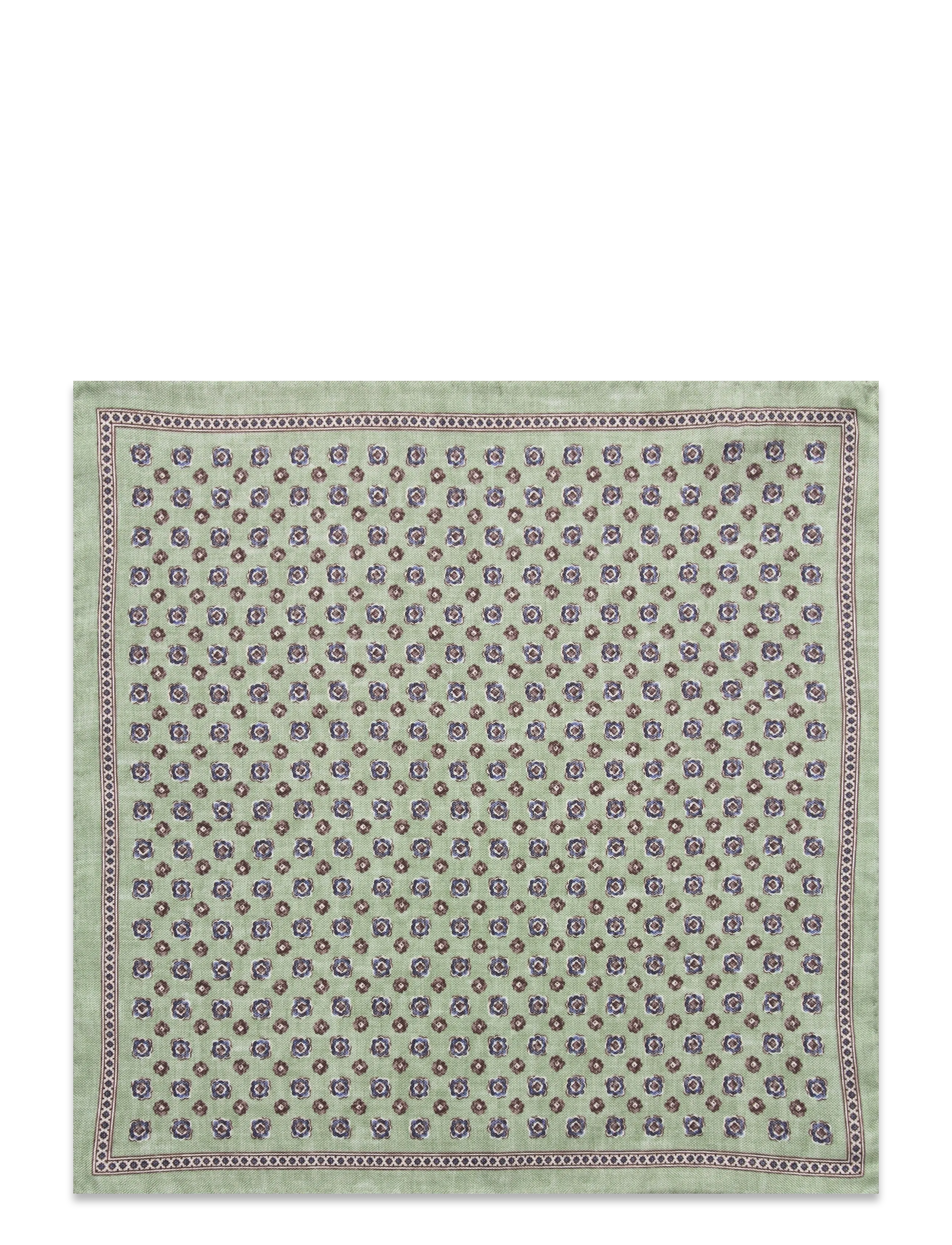 Portia 1924 Pattern Silk Pocket Square, One Size, Accessories, Grün - Squares, Männerswear