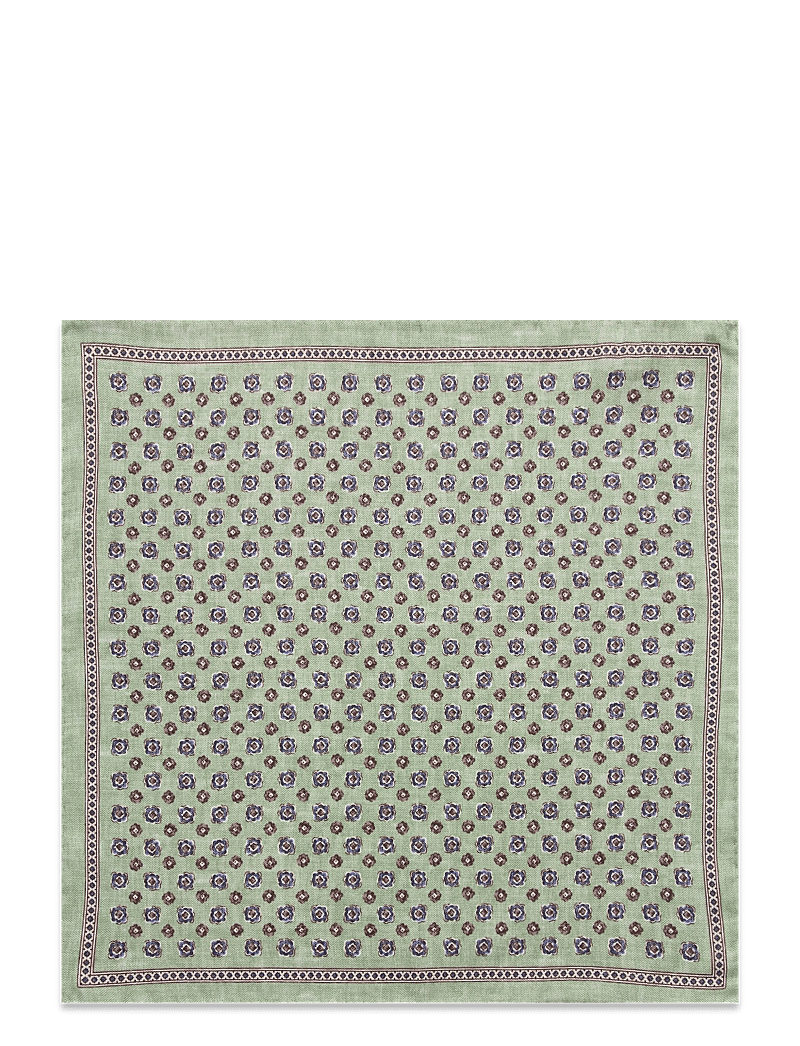 Portia 1924 - Pattern Silk Pocket Square - einstecktücher - green - 0
