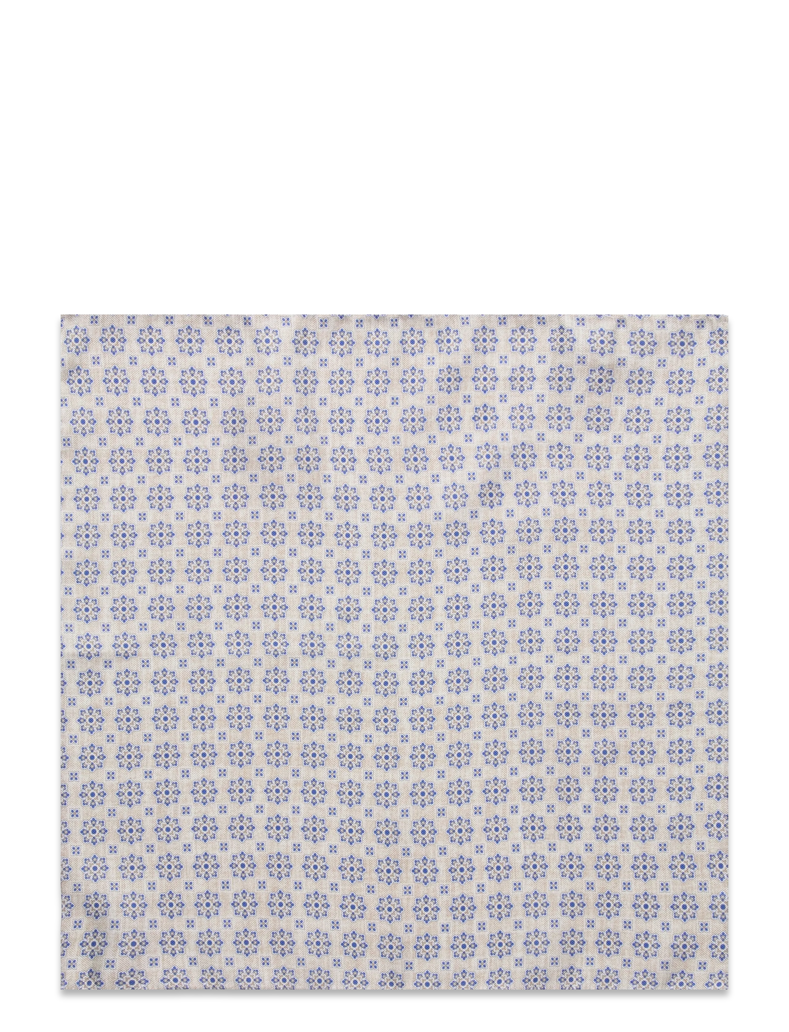 Portia 1924 Pattern Silk Pocket Square - Einstecktücher - BEIGE / blue