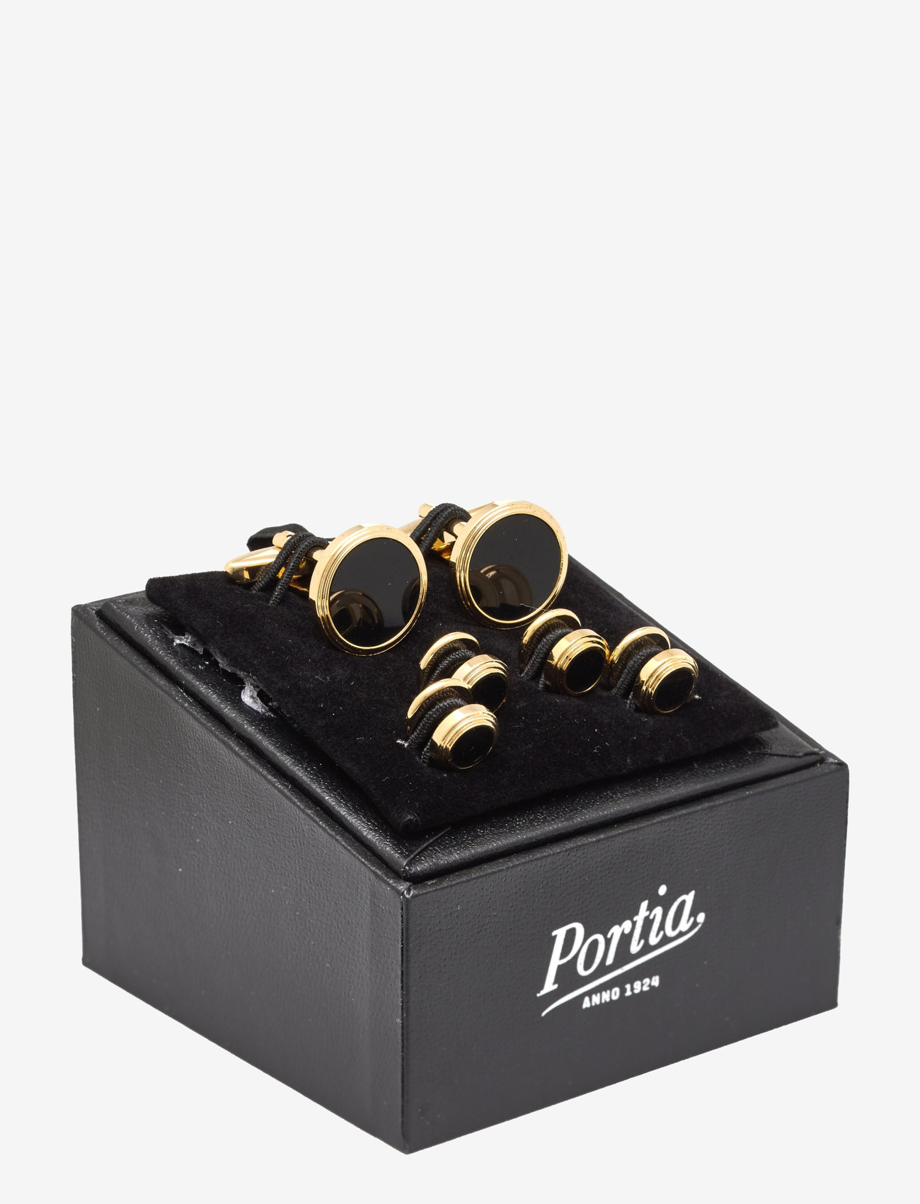 Portia 1924 - Gold & Cuff Links & Studset - manchetknapper - gold/black - 3