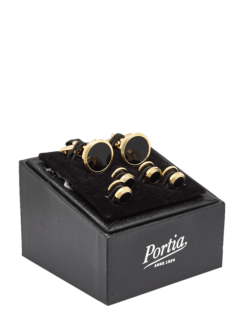 Portia 1924 - Gold & Cuff Links & Studset - manchetknapper - gold/black - 3