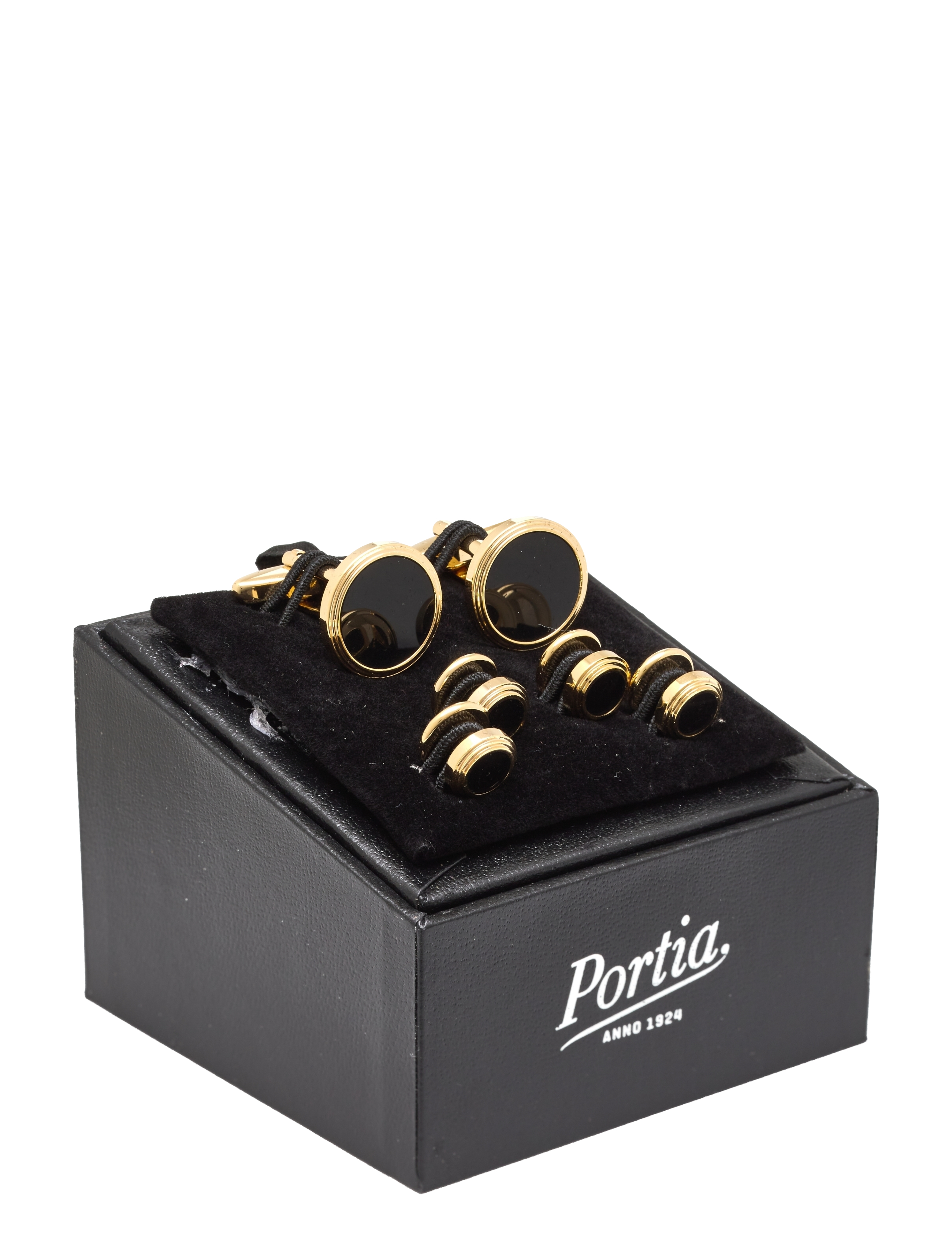 Portia 1924 - Gold & Cuff Links & Studset - gold/black - 3