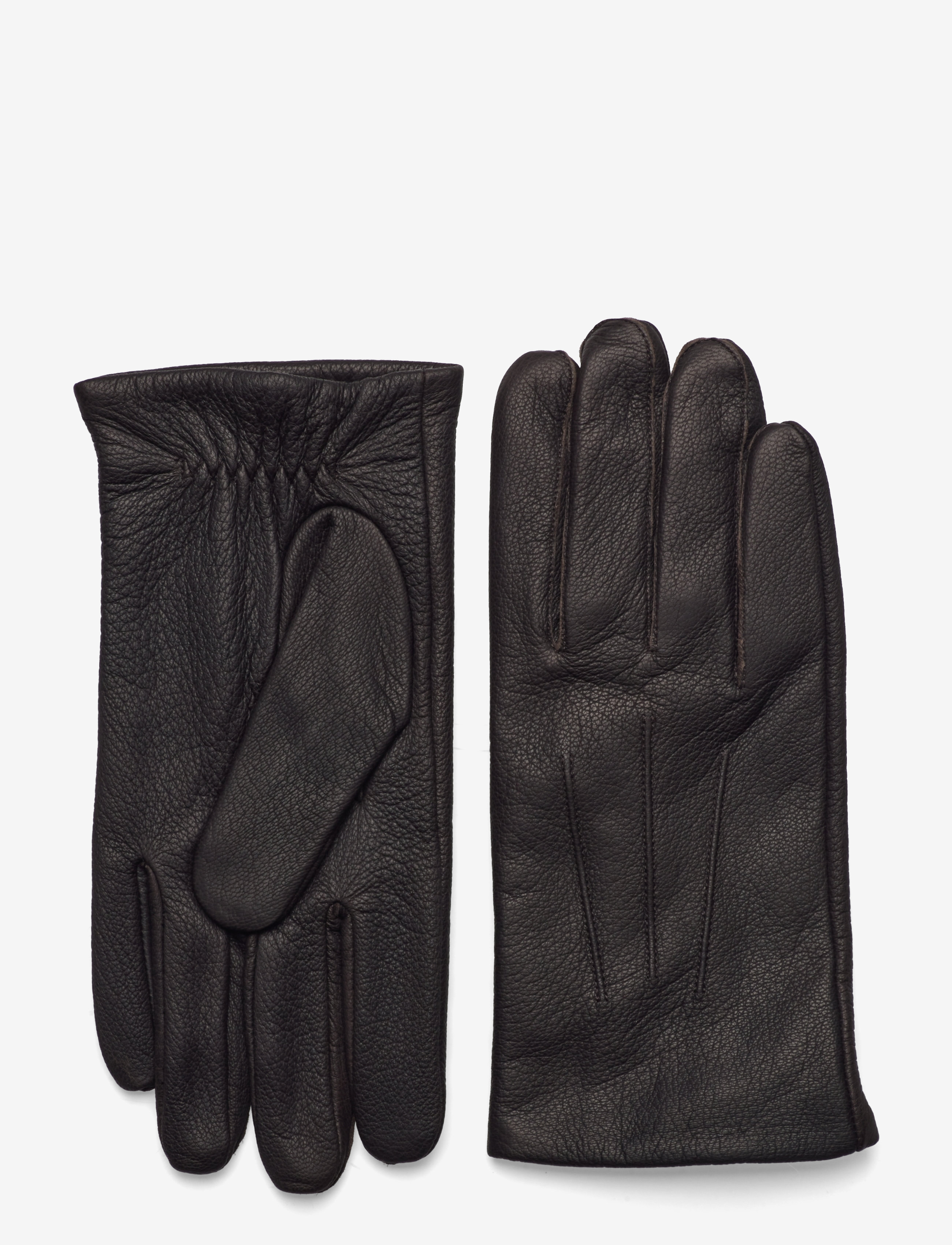 Cognac Leather Gloves - BROWN