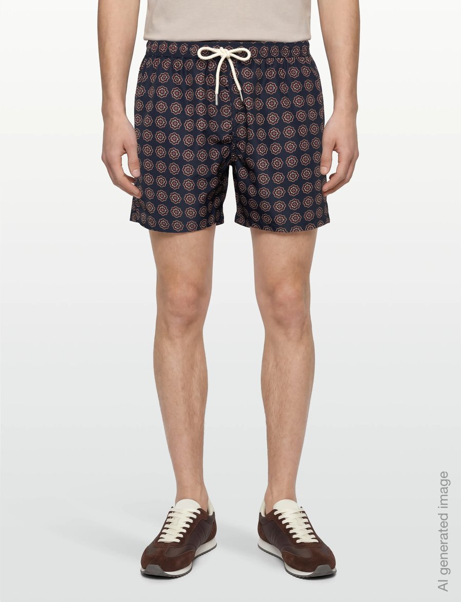Portia 1924 - Pattern Swimshorts - swim shorts - blue - 3