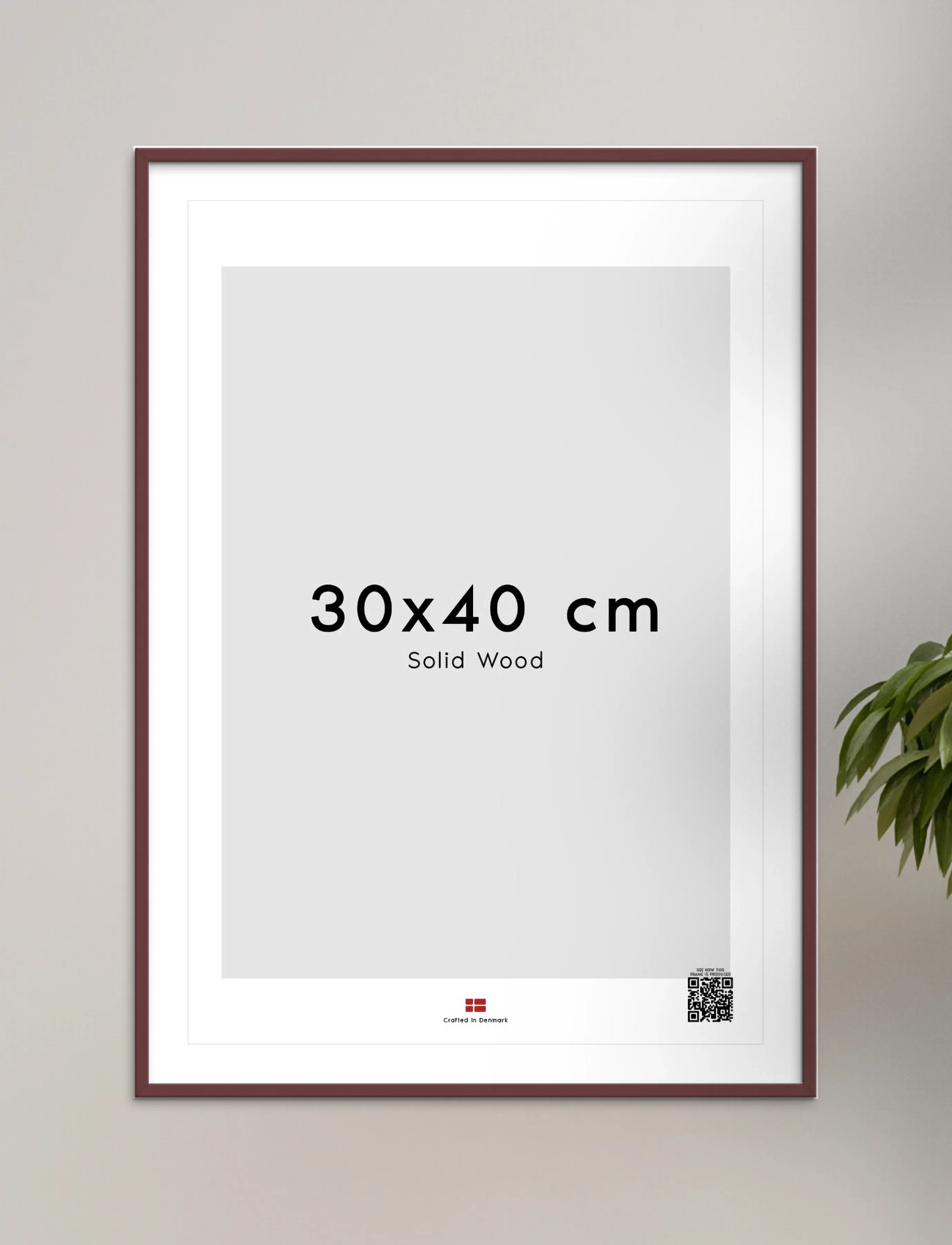 Poster & Frame Plum Wood Frame, 30X40 cm, Decoration, Burgunderrot - Frames, Homeware