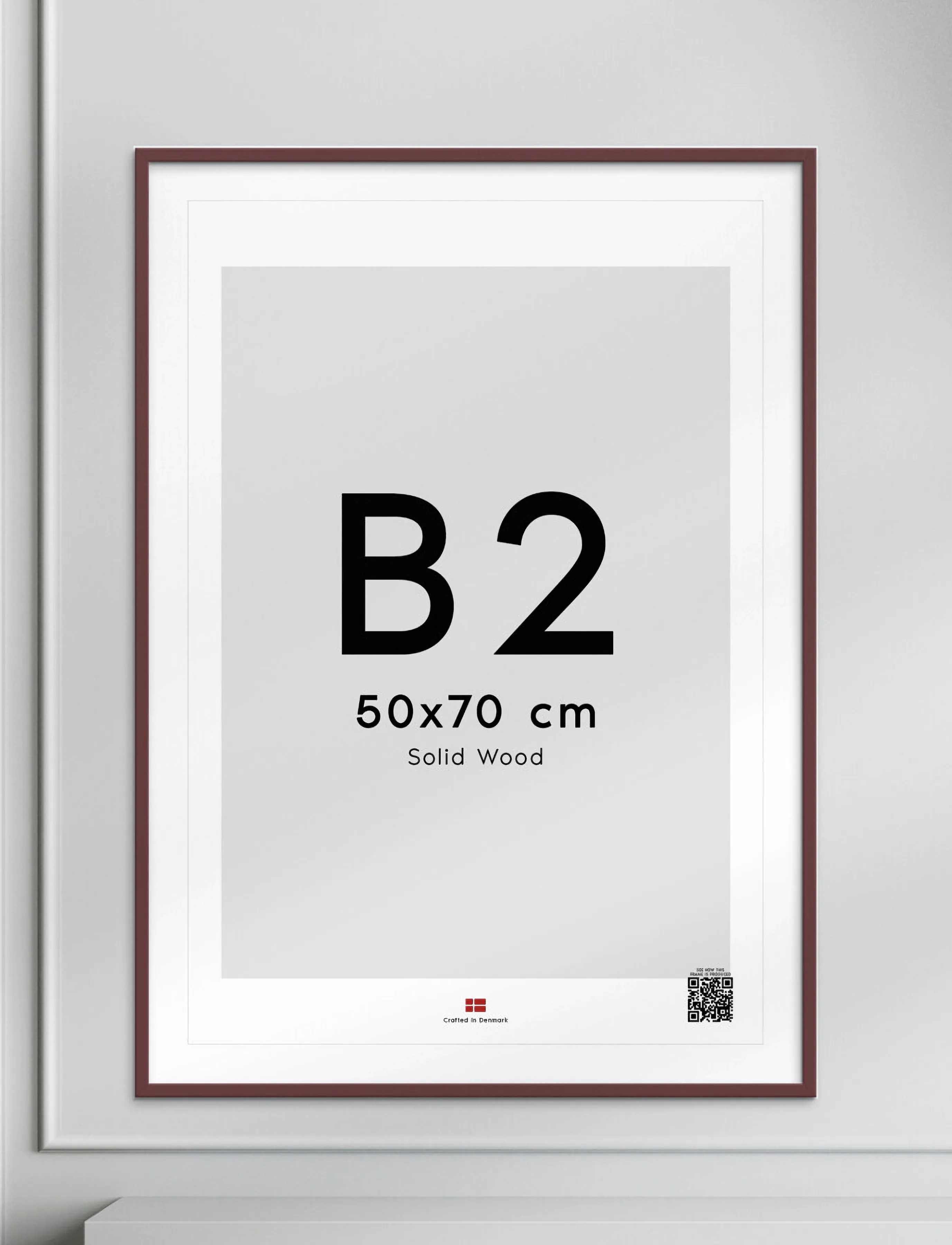 Poster & Frame Plum Wood Frame, 50X70 cm, Decoration, Burgunderrot - Frames, Homeware