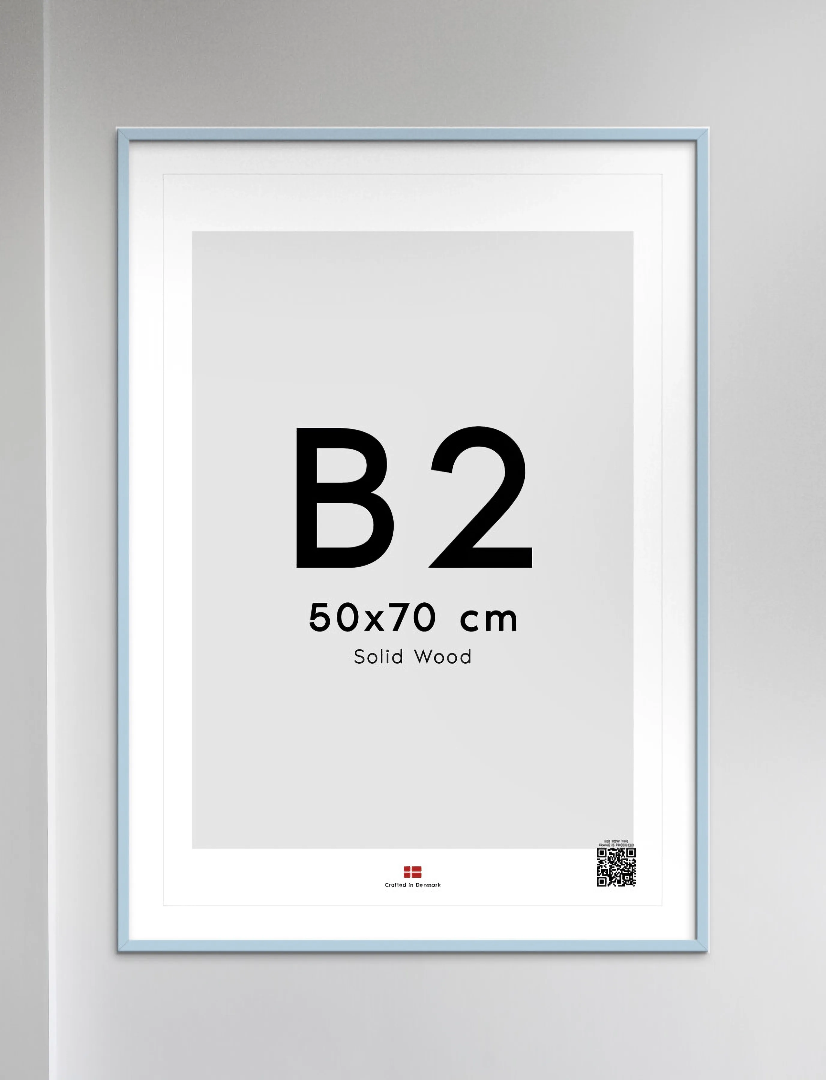 Poster & Frame Sky Blue Wood Frame, 50X70 cm, Decoration, Blau - Frames, Homeware
