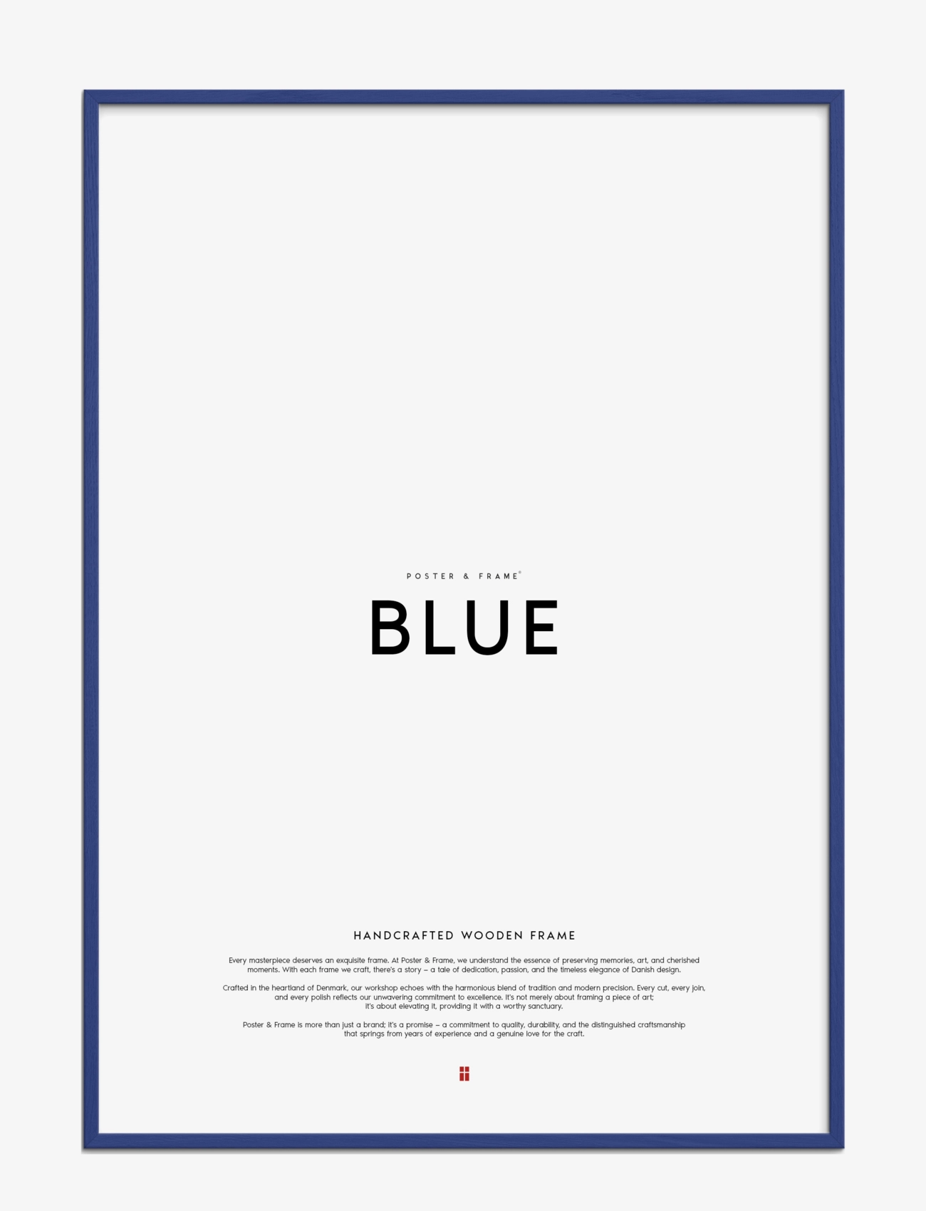 Poster & Frame Blue Wood Frame, Ramme, Blå, Str: A4