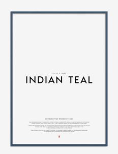 Indian Teal Wood Frame, Poster & Frame