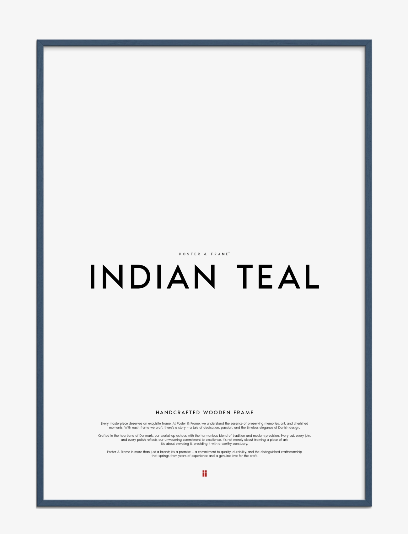 Poster & Frame Indian Teal Wood Frame, Ramme, Grøn, Str: A4