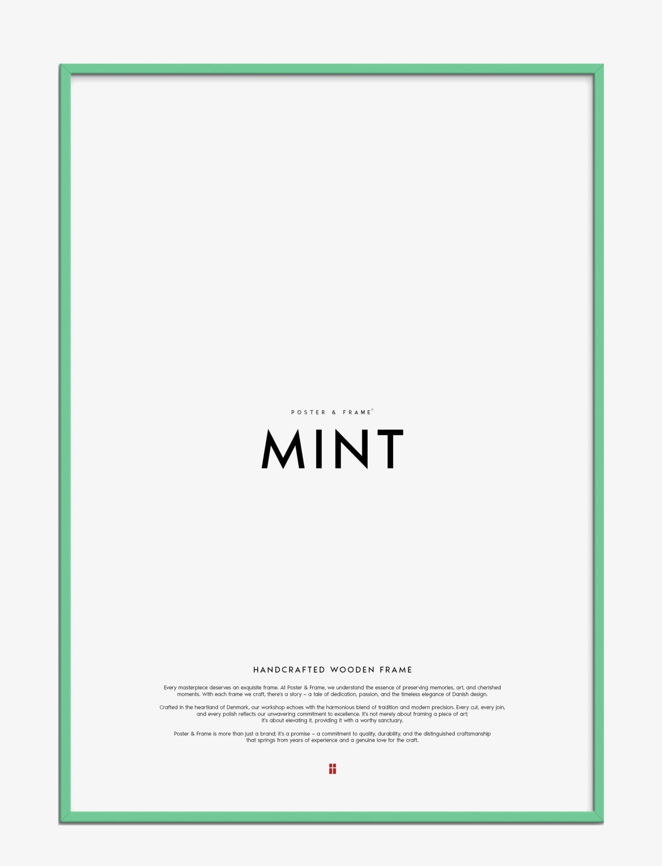 Poster & Frame Mint Wood Frame, Ramme, Grøn, Str: A4
