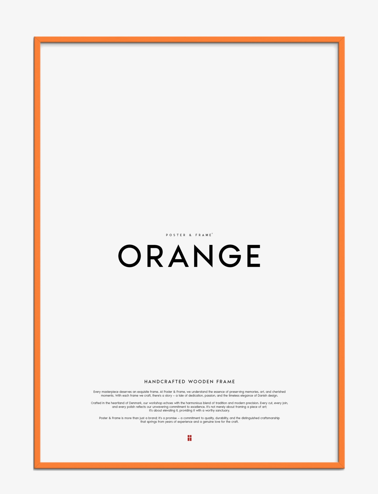 Poster & Frame Orange Wood Frame, Ramme, Orange, Str: A4