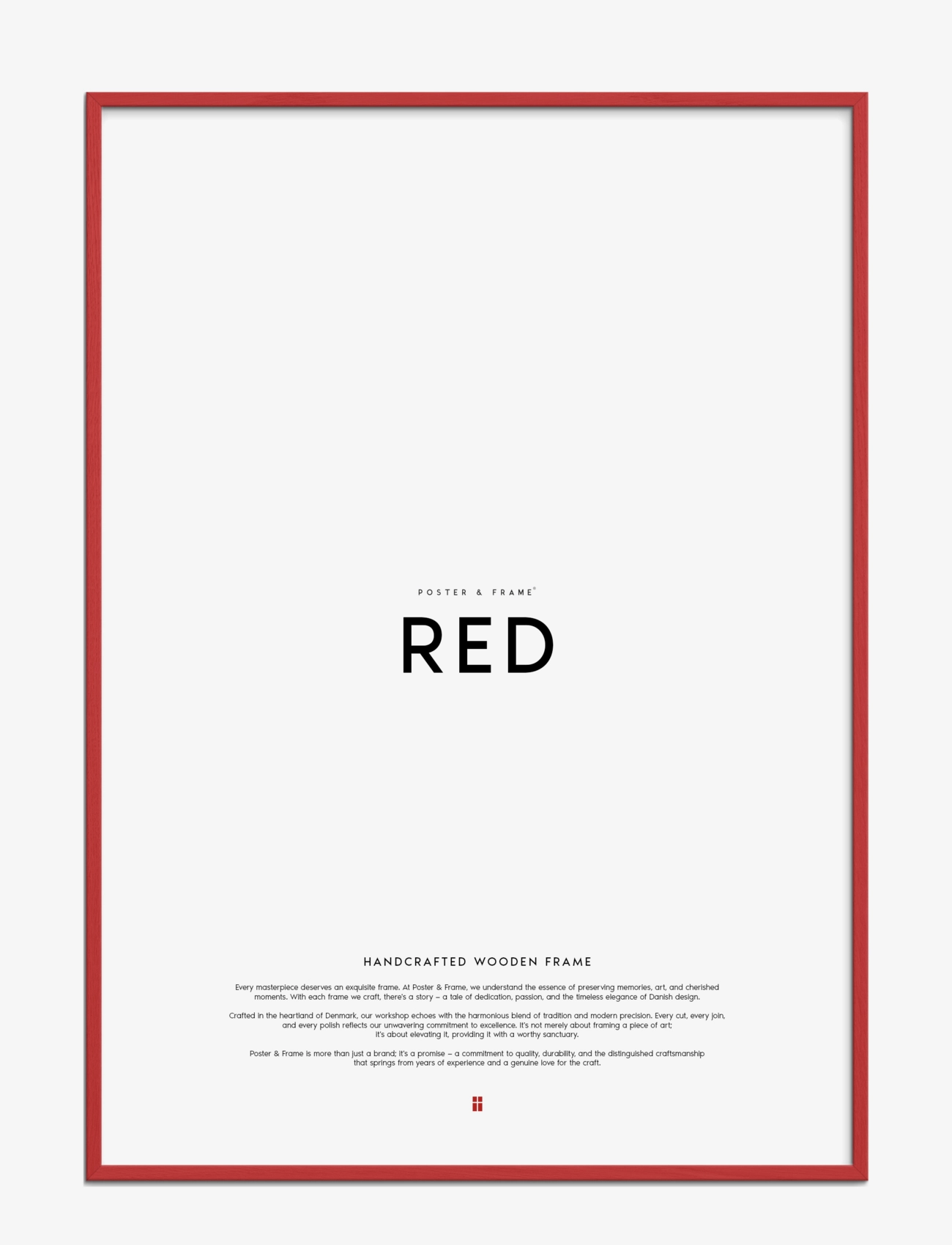 Poster & Frame Red Wood Frame, Ramme, Rød, Str: A4