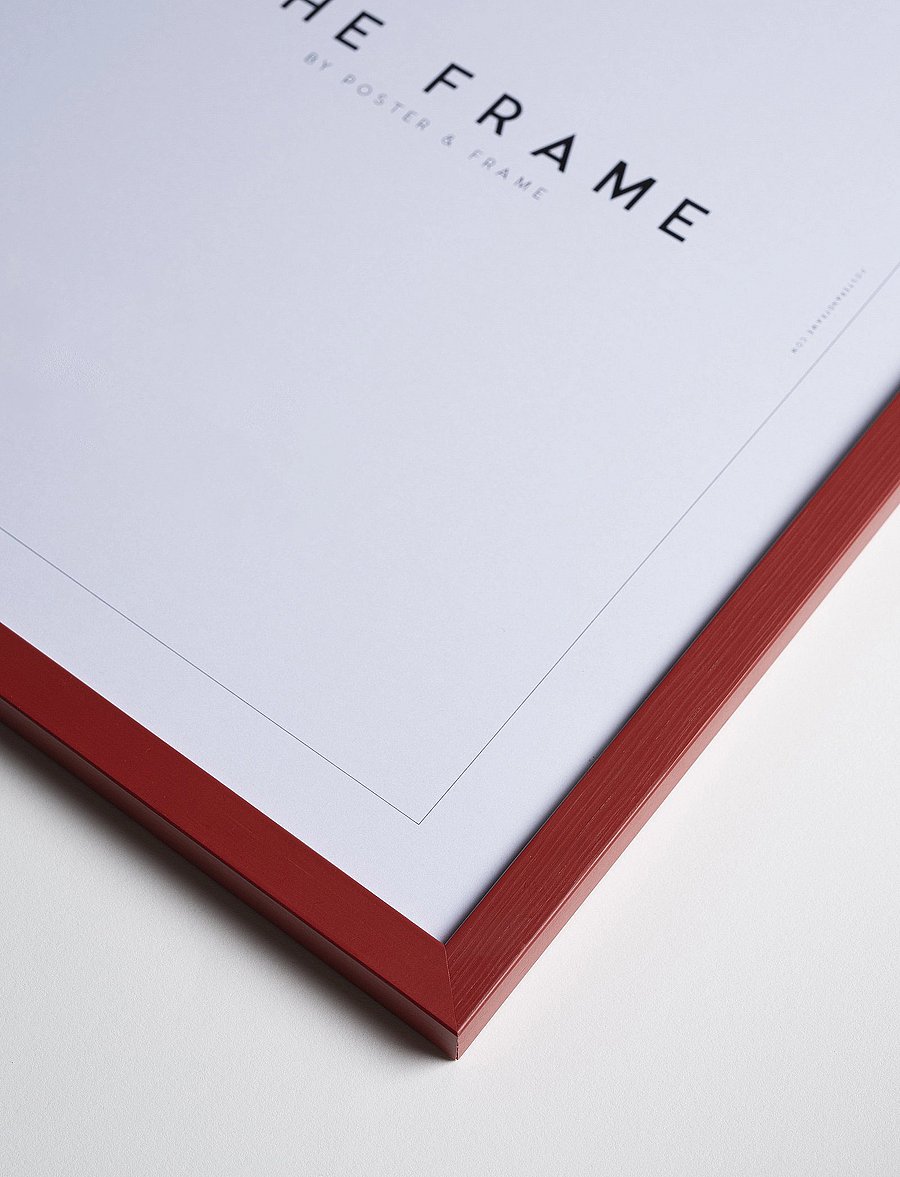 Poster & Frame - Red Wood Frame - bilderrahmen - red - 0