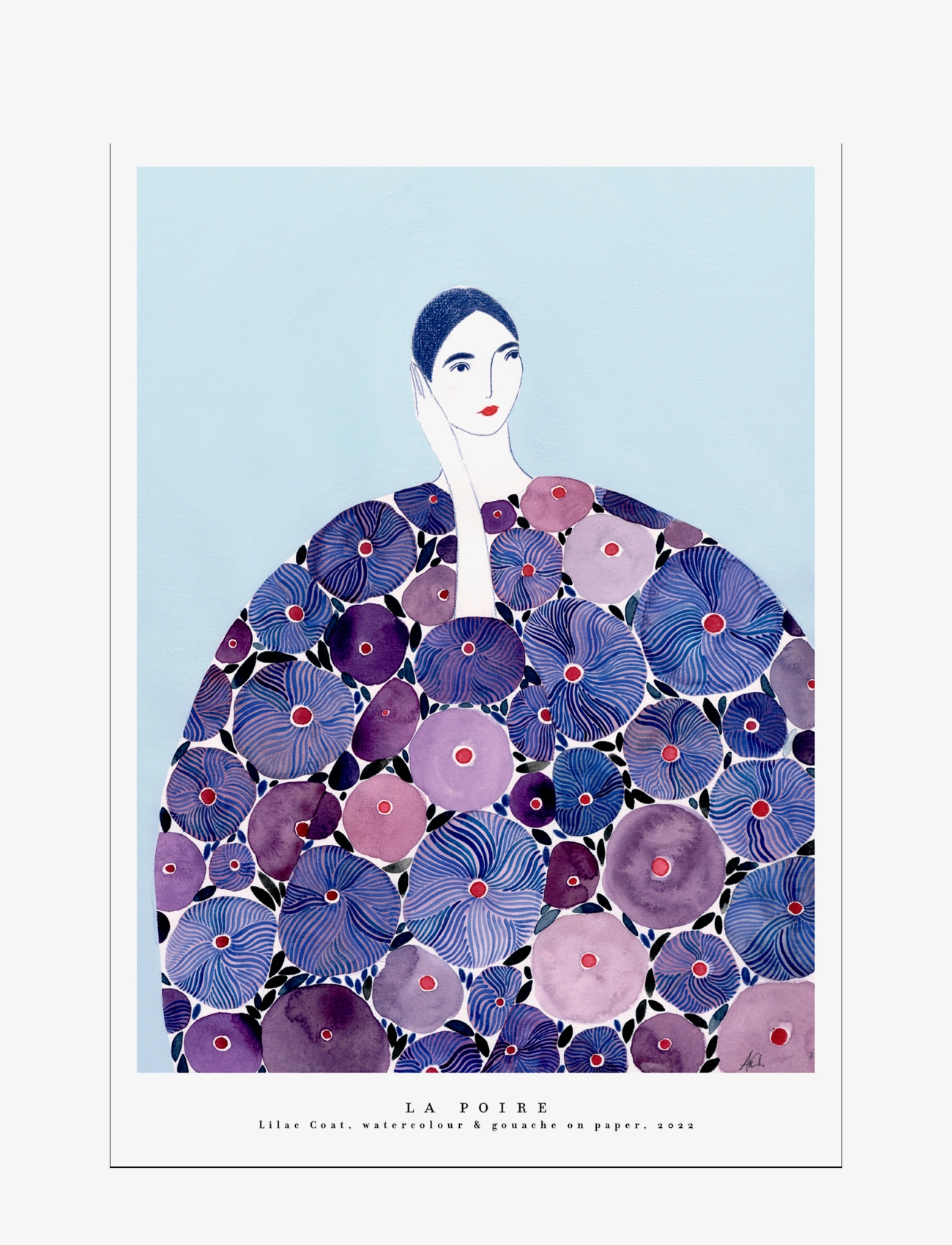 Poster & Frame Lilac Coat, Plakat & Ramme, Lila, Str: 29.7X42CM
