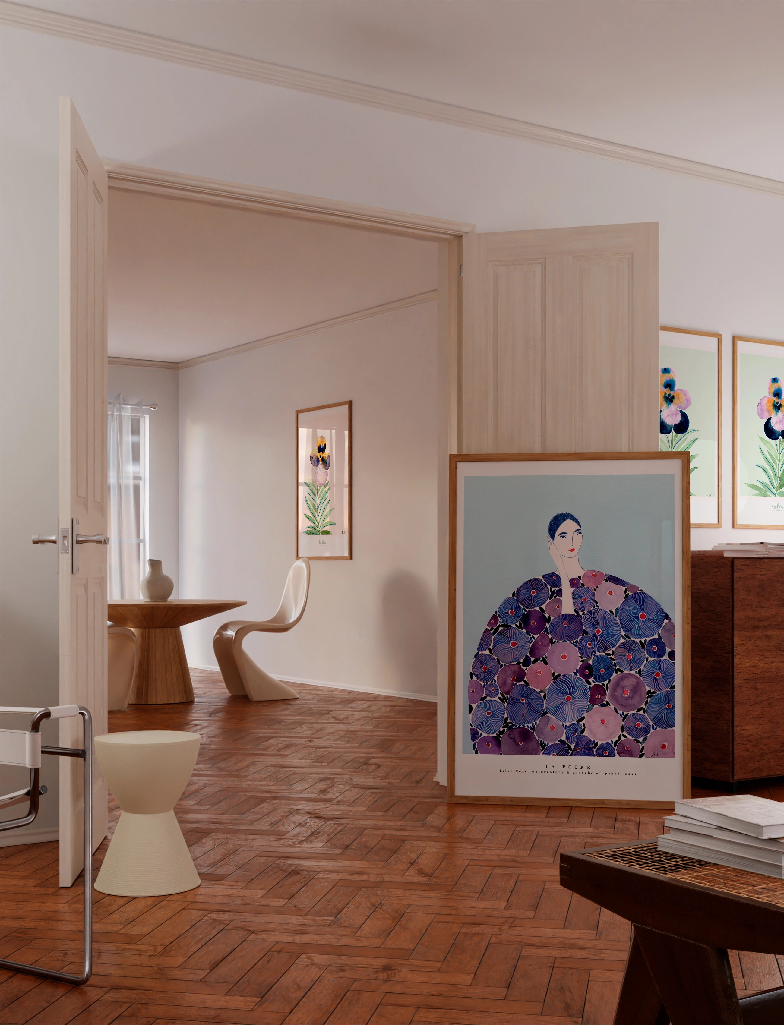 Poster & Frame Lilac Coat, 29.7X42 cm, Purple, Dekoration > Plakater & Frames, Unisex