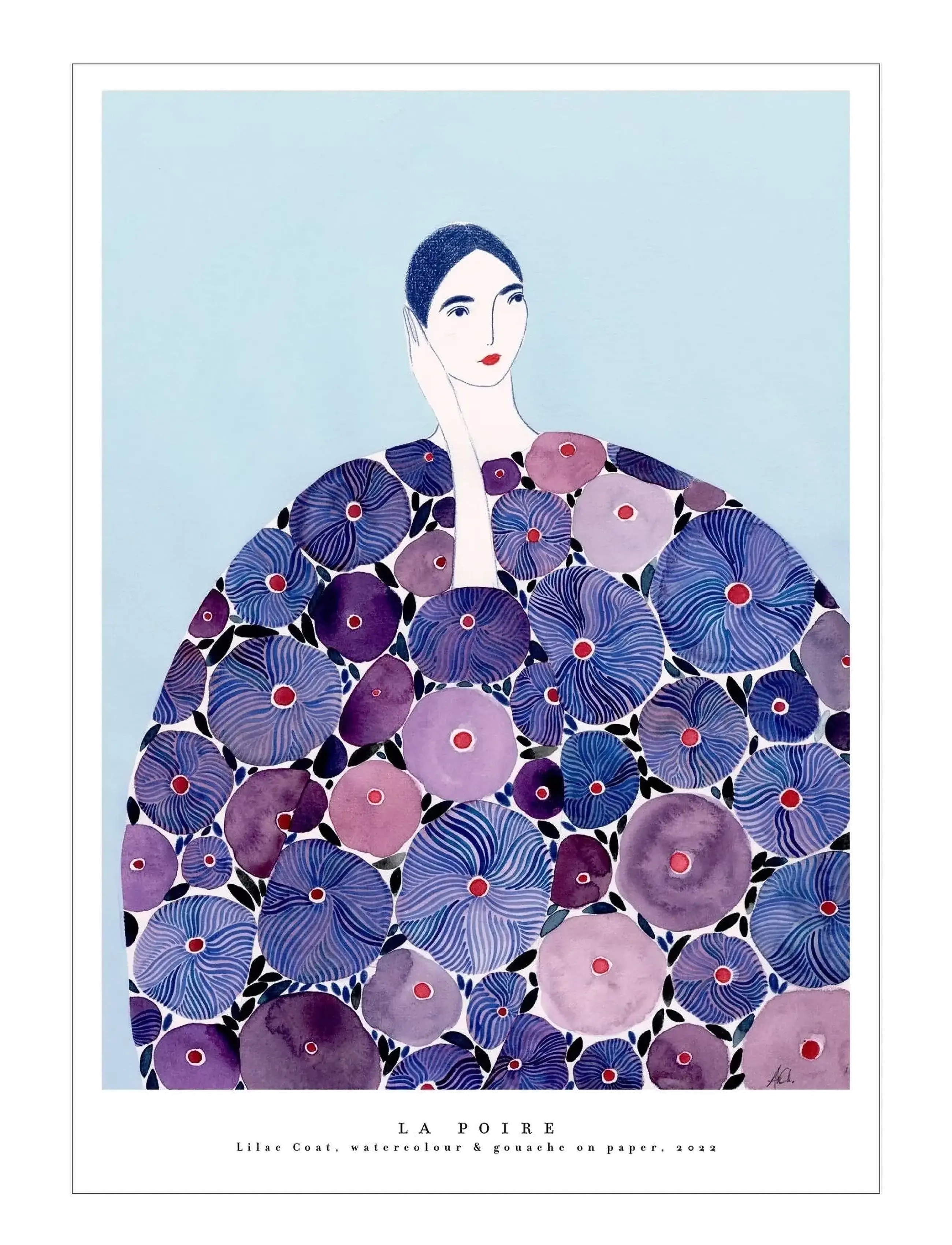 Poster & Frame Lilac Coat, Illustrations, Lila, Str: 70X100CM