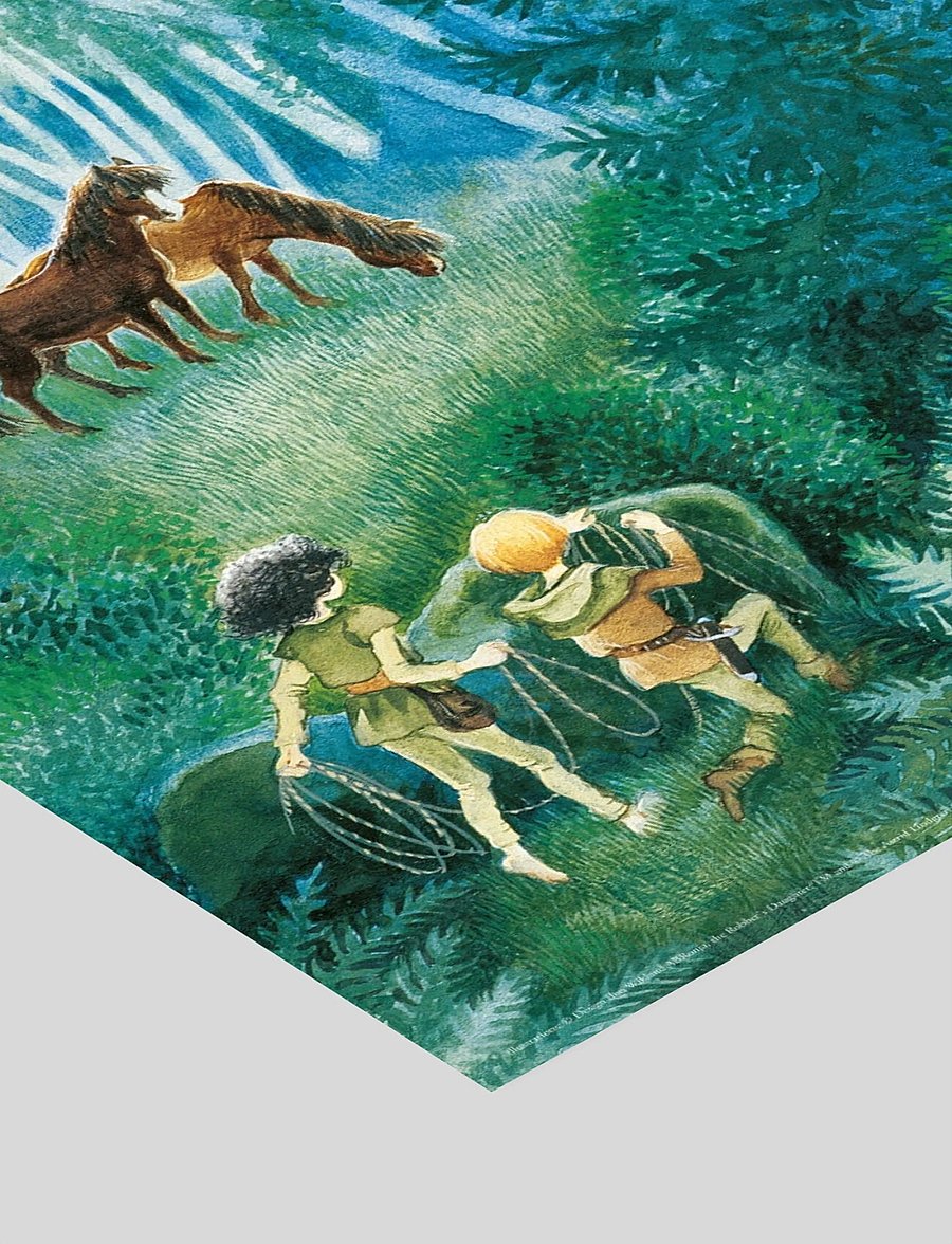 Poster & Frame - Astrid Lindgren - Adventure - Ronja The Robbers Daughter - märchen - blue - 2
