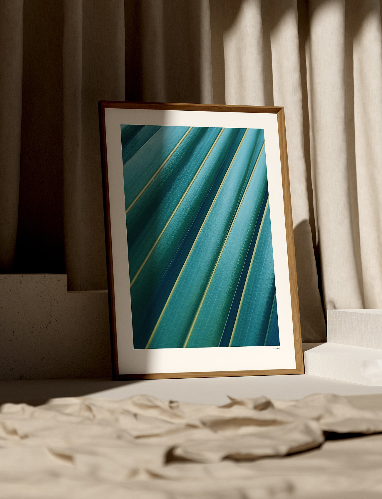 Poster & Frame Leaf, 29.7X42 cm, Posters, Blau - Photographs, Homeware