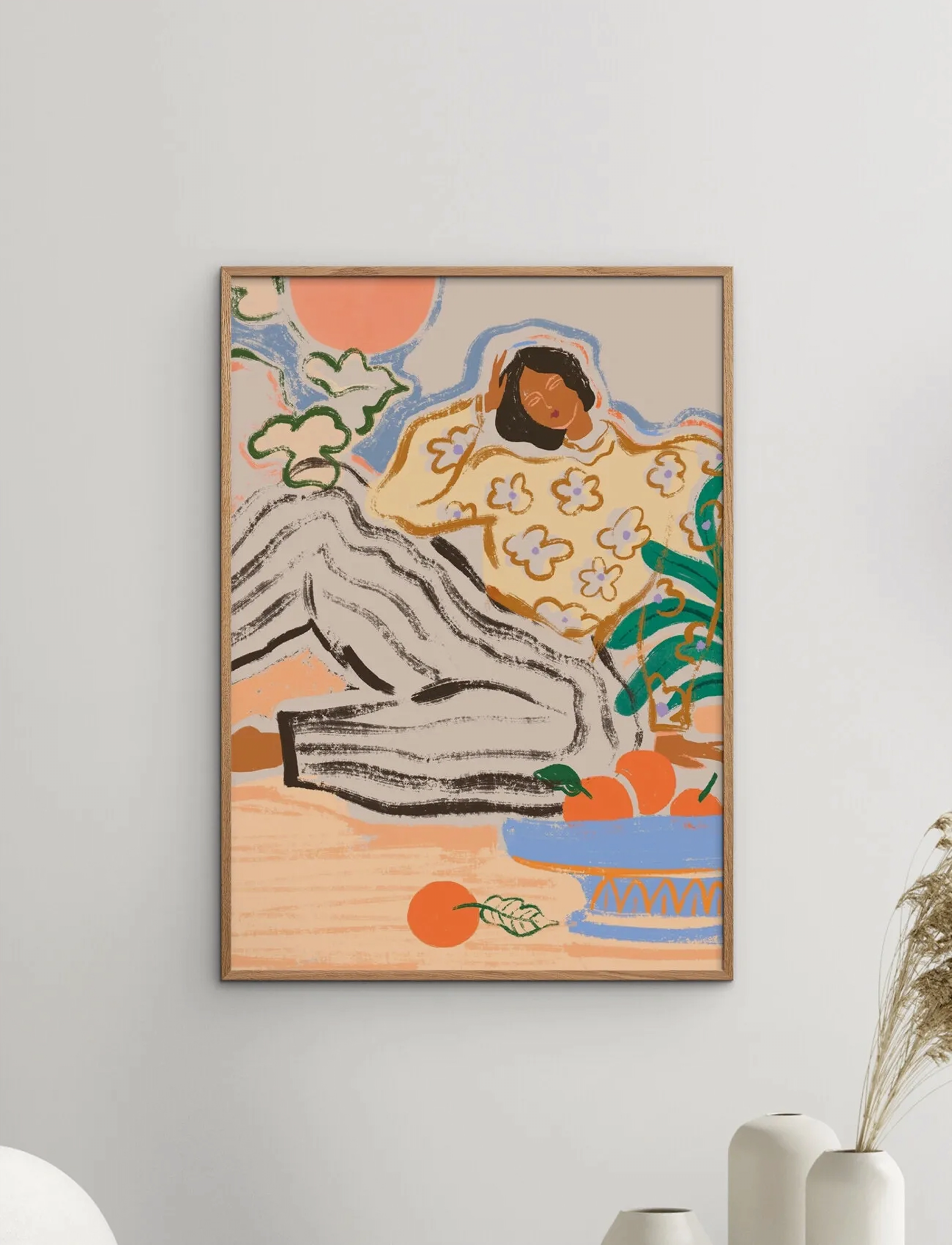 Poster & Frame Arty Guava Lazy Days, 30X40 cm, Posters, Mehrfarbig/gemustert - Illustrations, Homeware